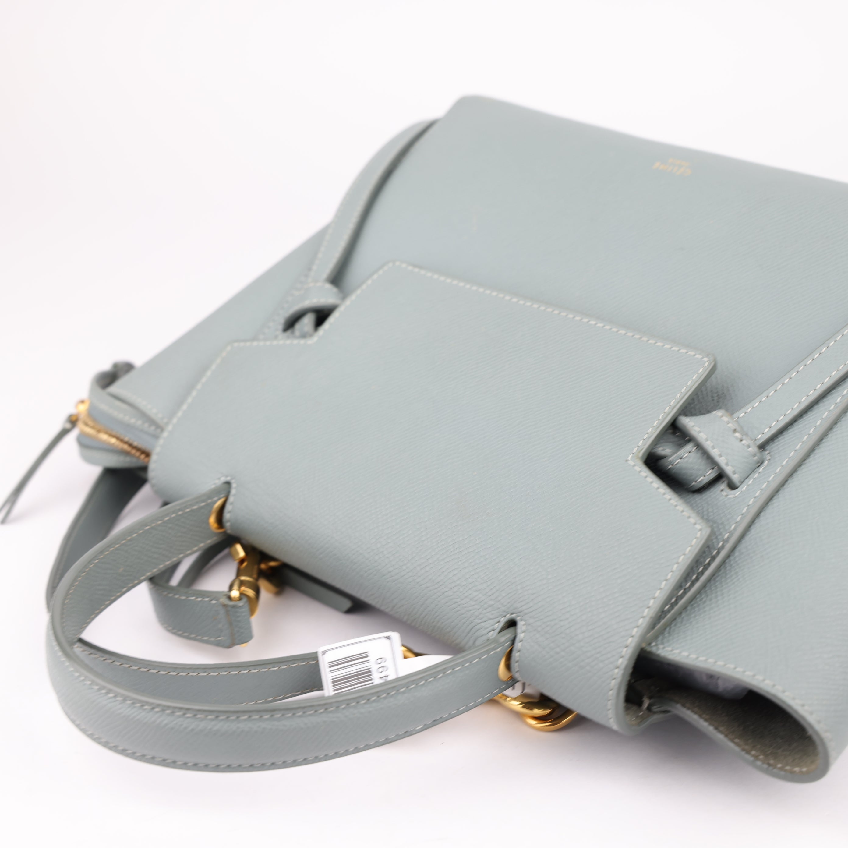 J1499 Celine Leather Belt Bag Nano Handbag Blue Pony- Pre Owned