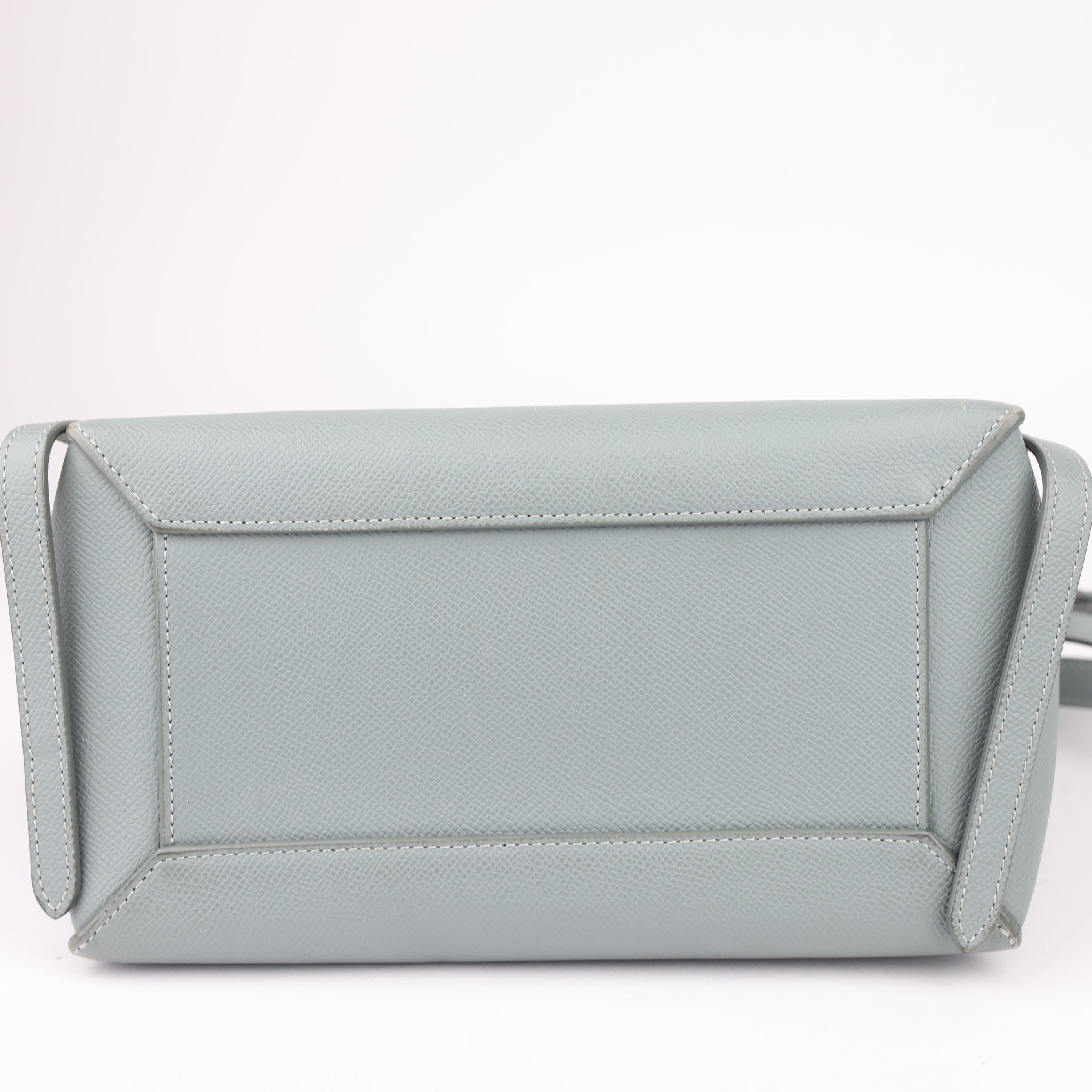 J1499 Celine Leather Belt Bag Nano Handbag Blue Pony- Pre Owned