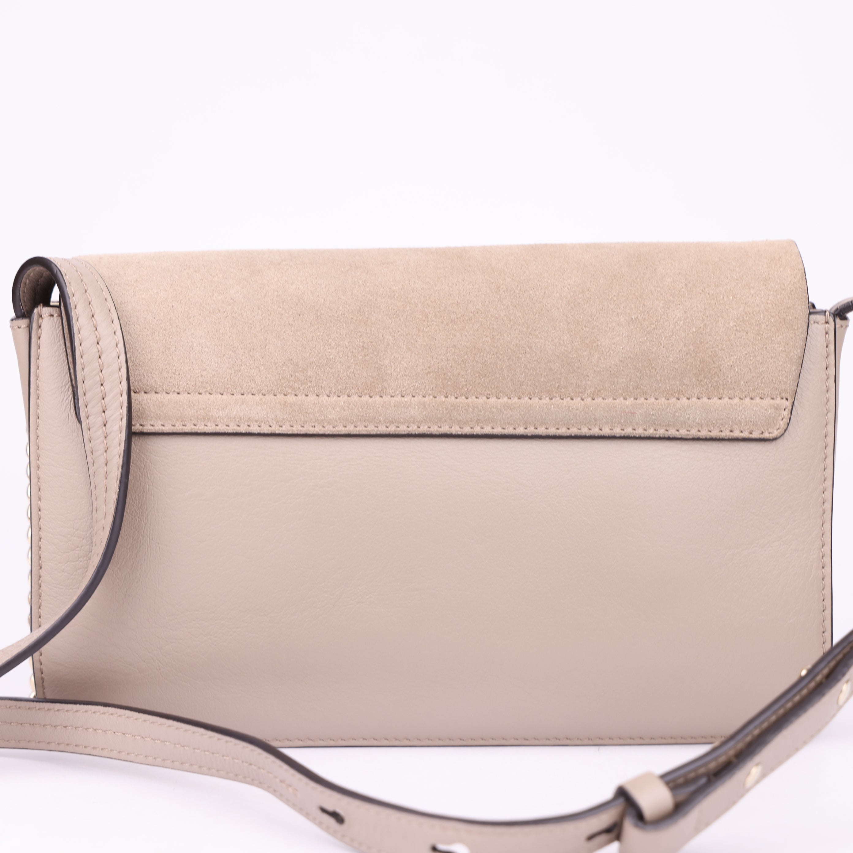 J1494 Chloe Motty Grey Leathe Small Faye Crossbody Bag- Pre Owned