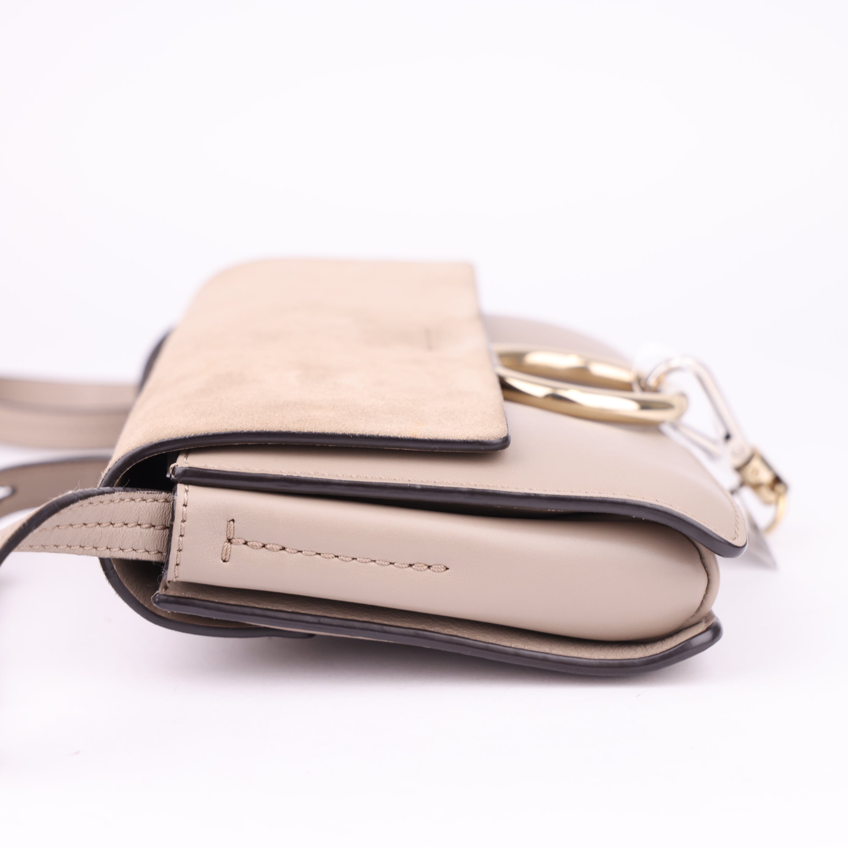 J1494 Chloe Motty Grey Leathe Small Faye Crossbody Bag- Pre Owned