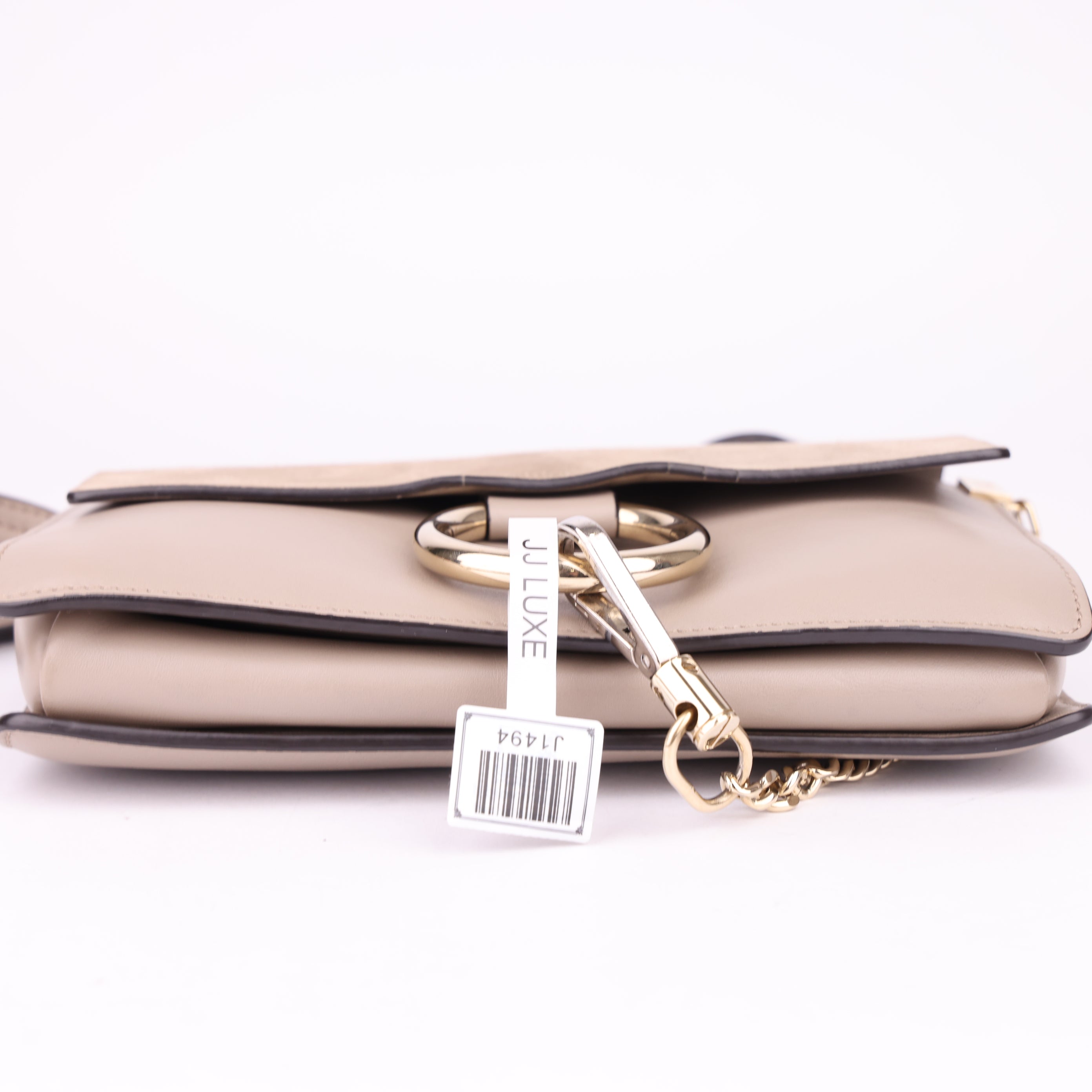 J1494 Chloe Motty Grey Leathe Small Faye Crossbody Bag- Pre Owned