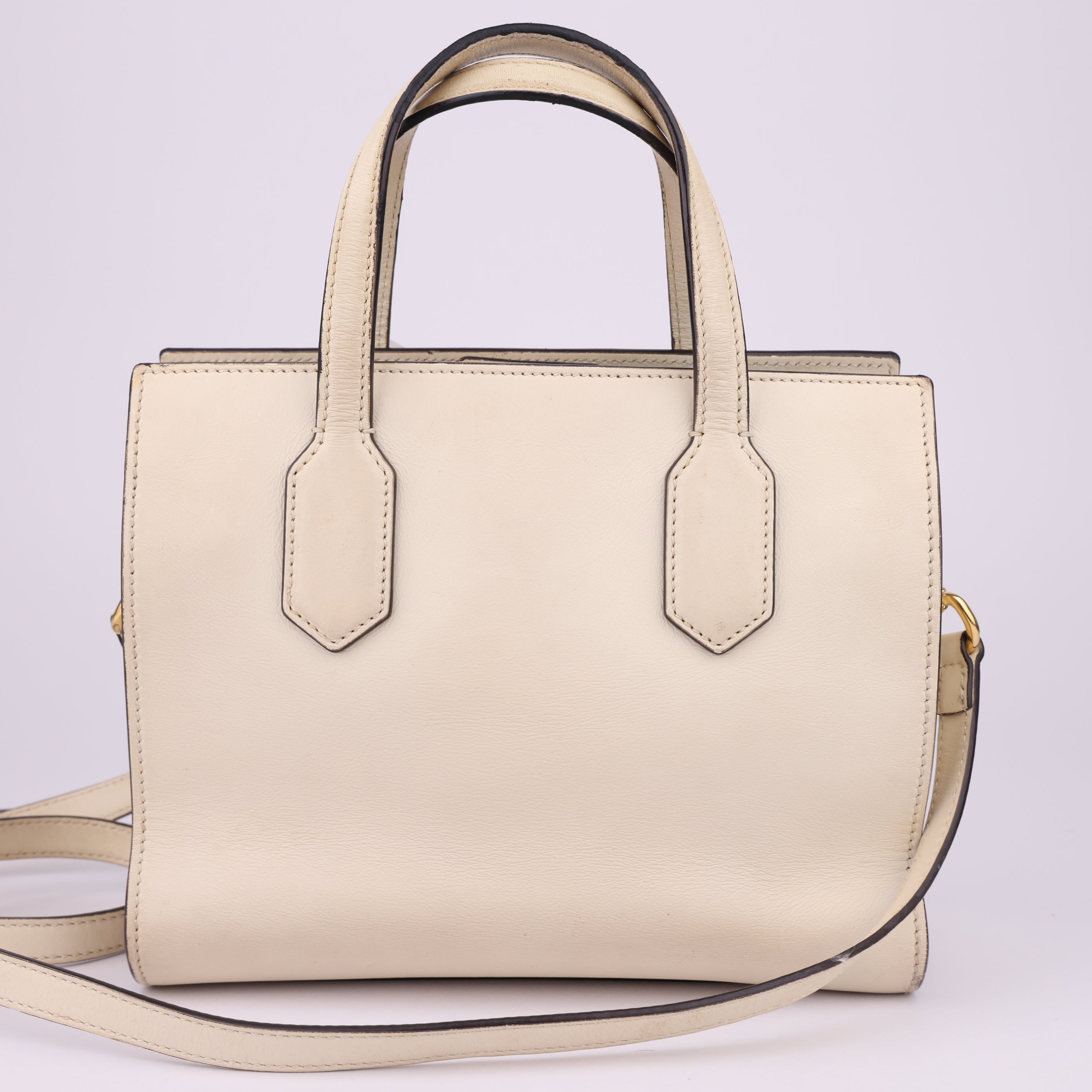 J1457 GUCCI Japan limited Tote Bag Leather White Gold- Pre Owned