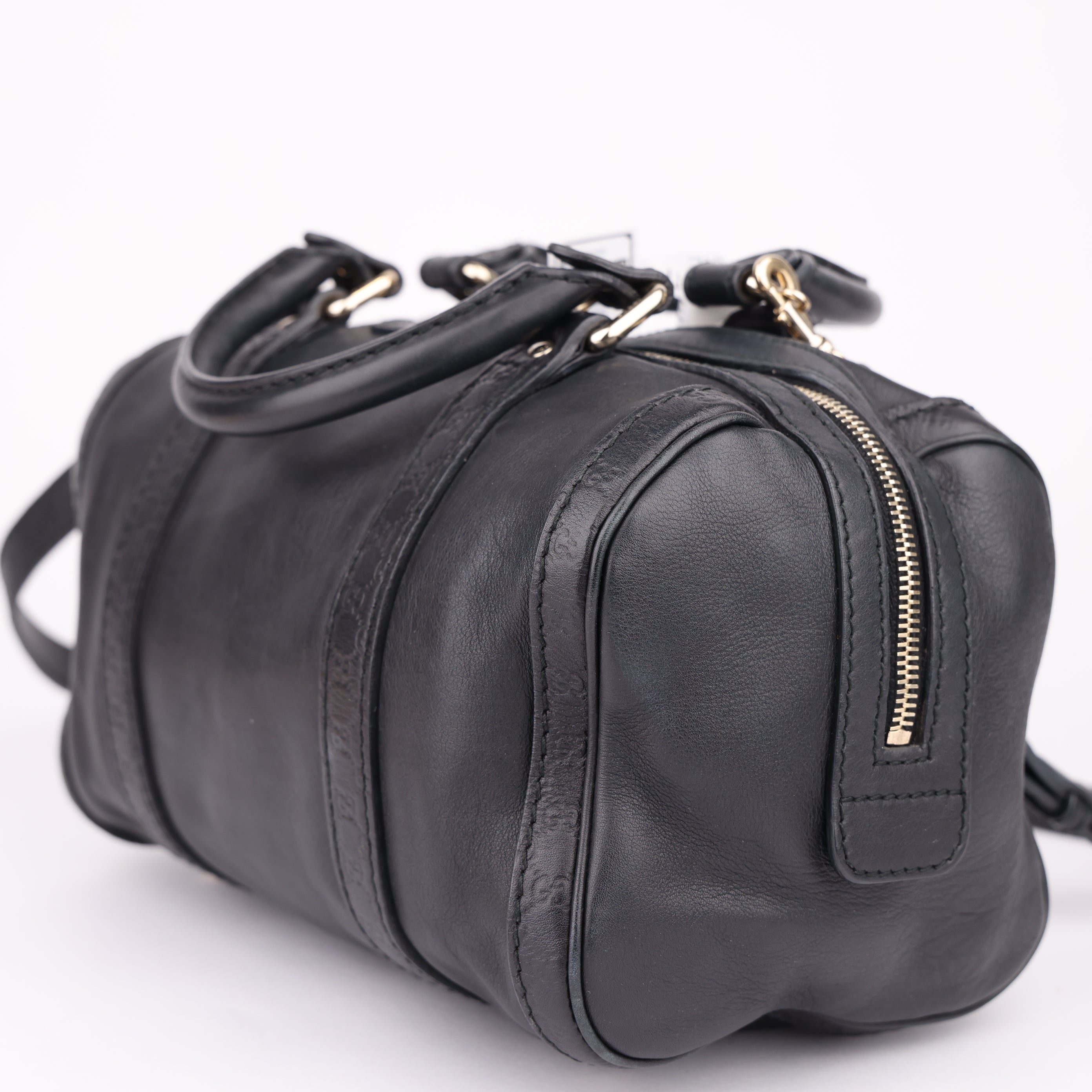 J1455 Gucci Black Leather Medium Joy Boston Bag- Pre Owned