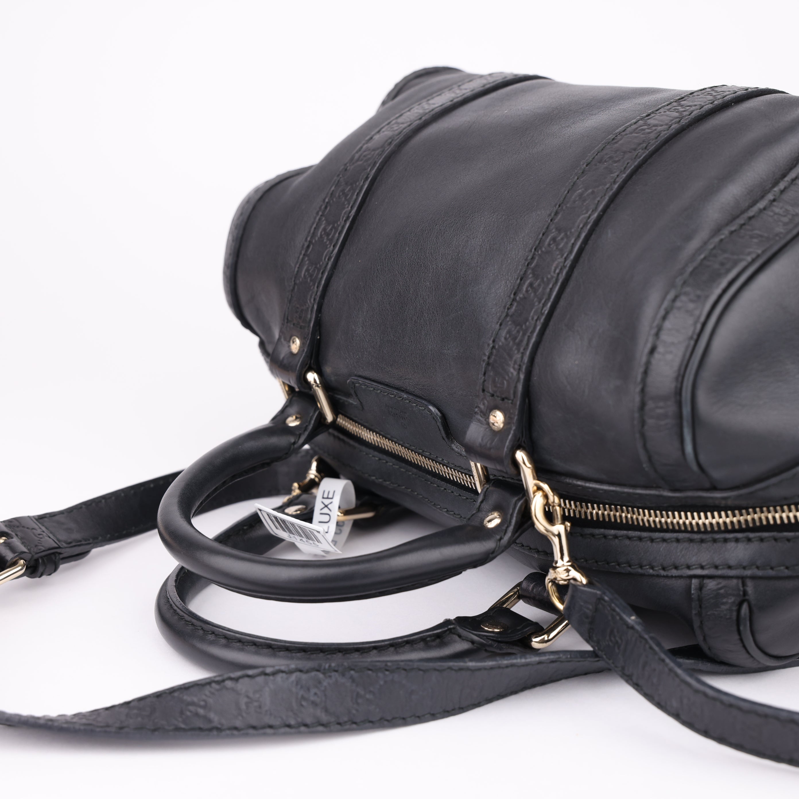 J1455 Gucci Black Leather Medium Joy Boston Bag- Pre Owned