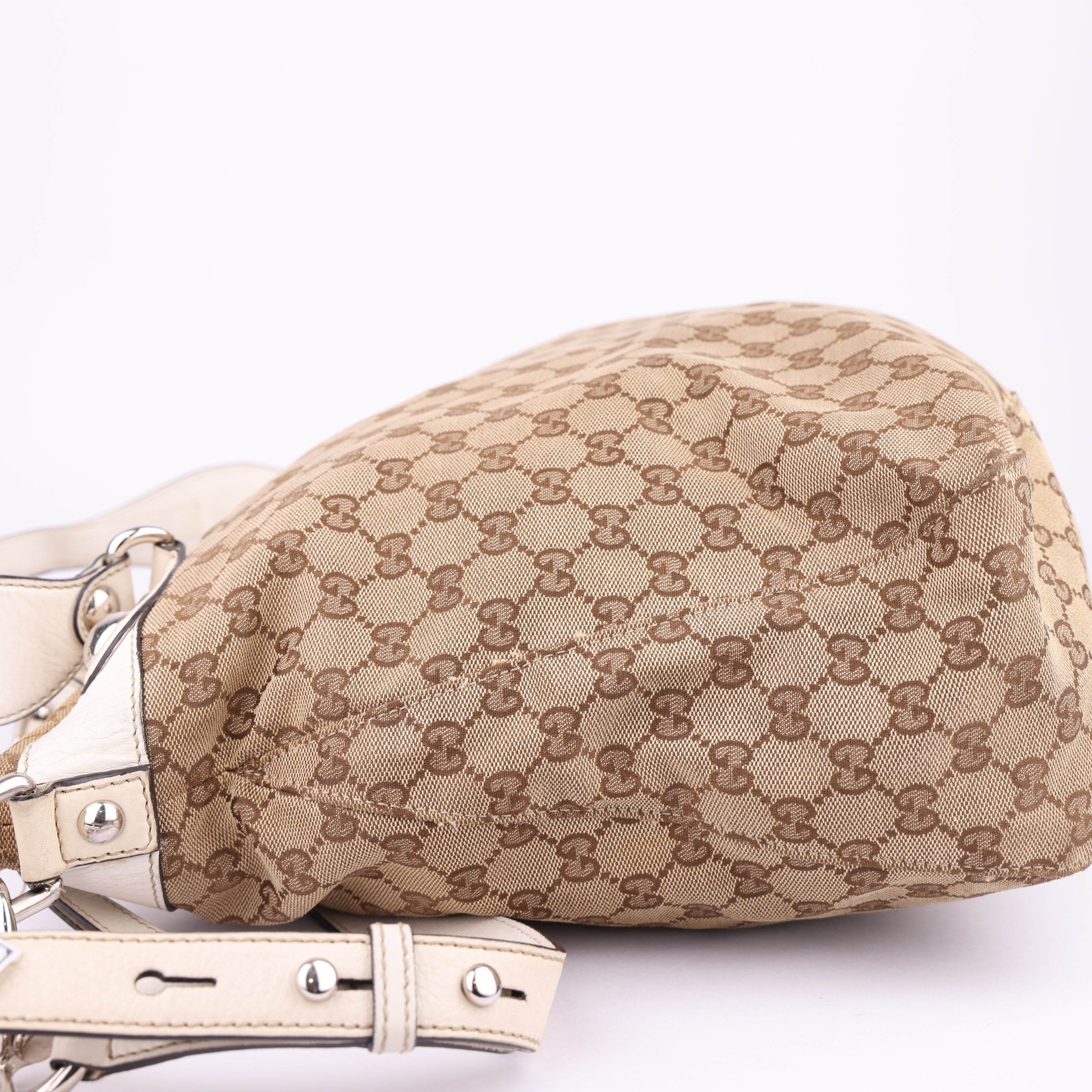 J1452 Gucci Icon Bit Large GG Canvas Two Way Zip Bag - Pre Owned