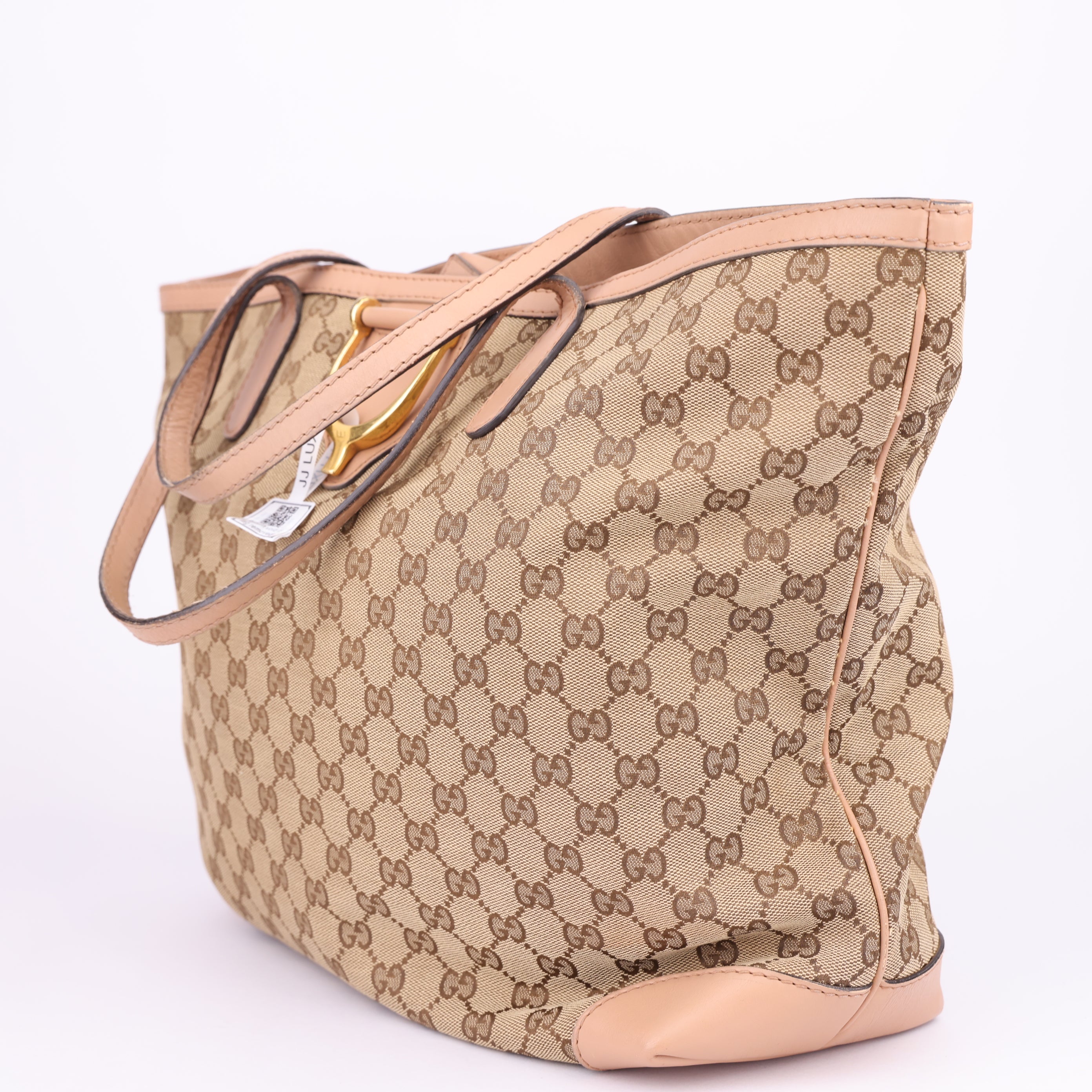 J1449 GUCCI GG Canvas Tote Bag Beige- Pre Owned