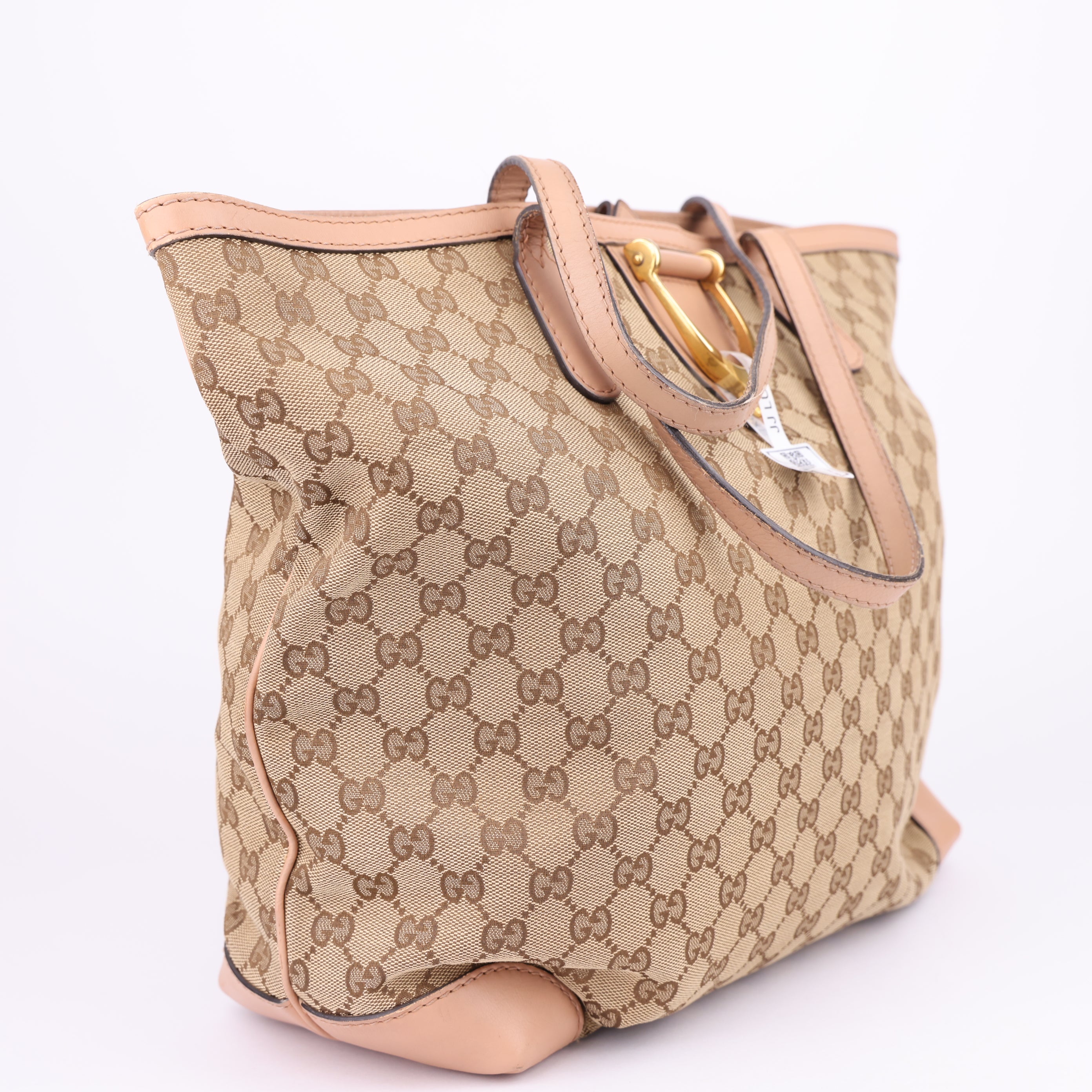 J1449 GUCCI GG Canvas Tote Bag Beige- Pre Owned