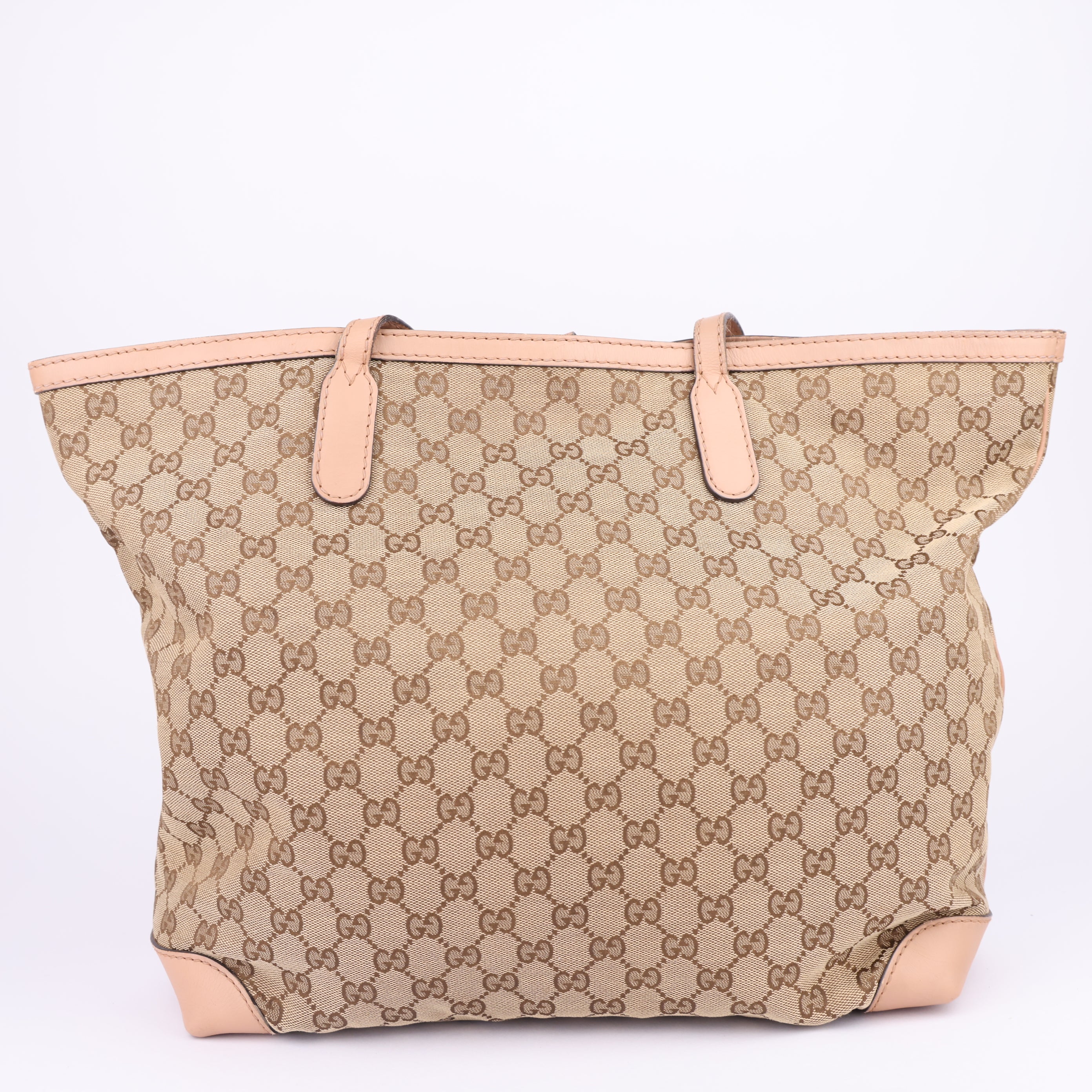 J1449 GUCCI GG Canvas Tote Bag Beige- Pre Owned
