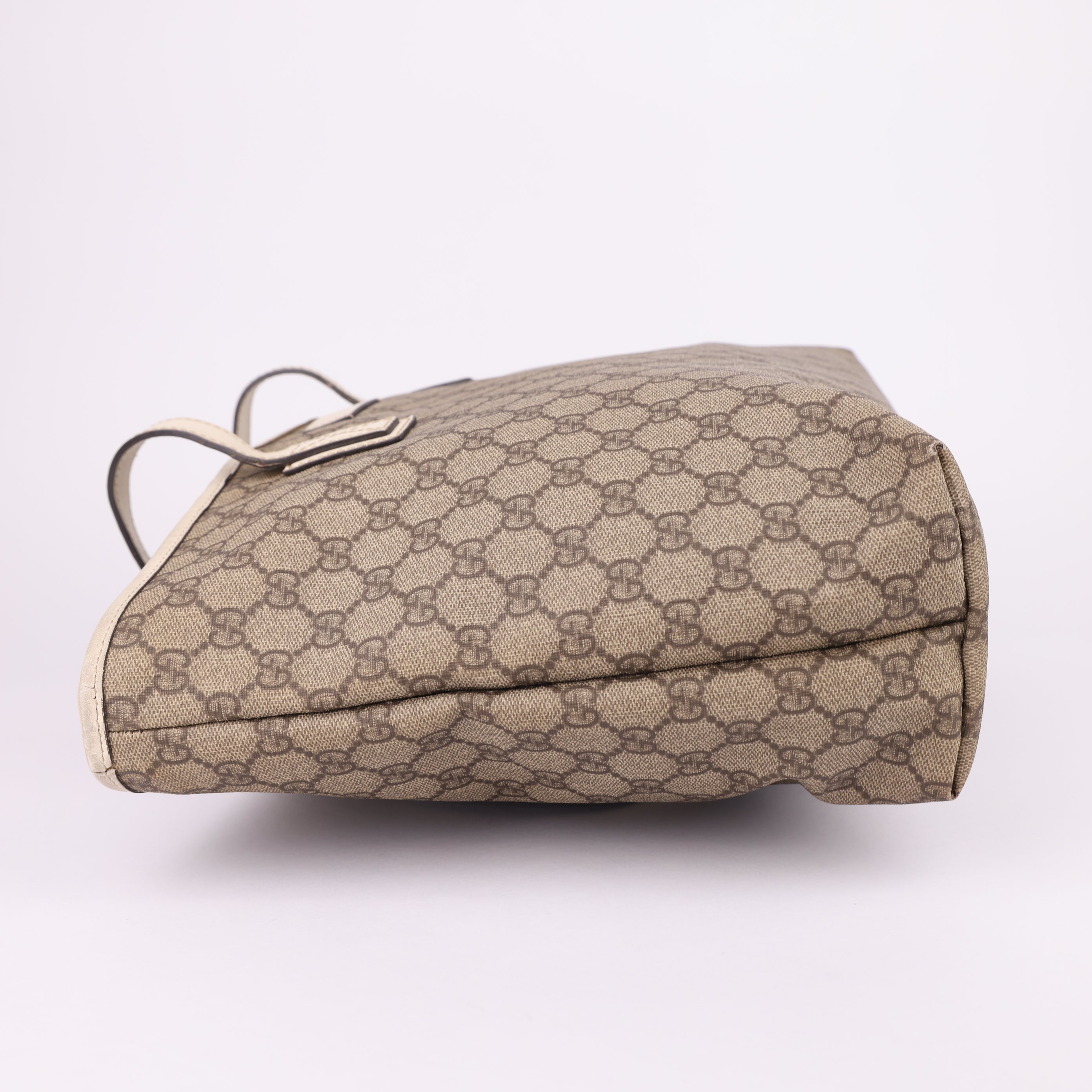 J1448 Gucci Brown White Pvc Tote Bag- Pre Owned