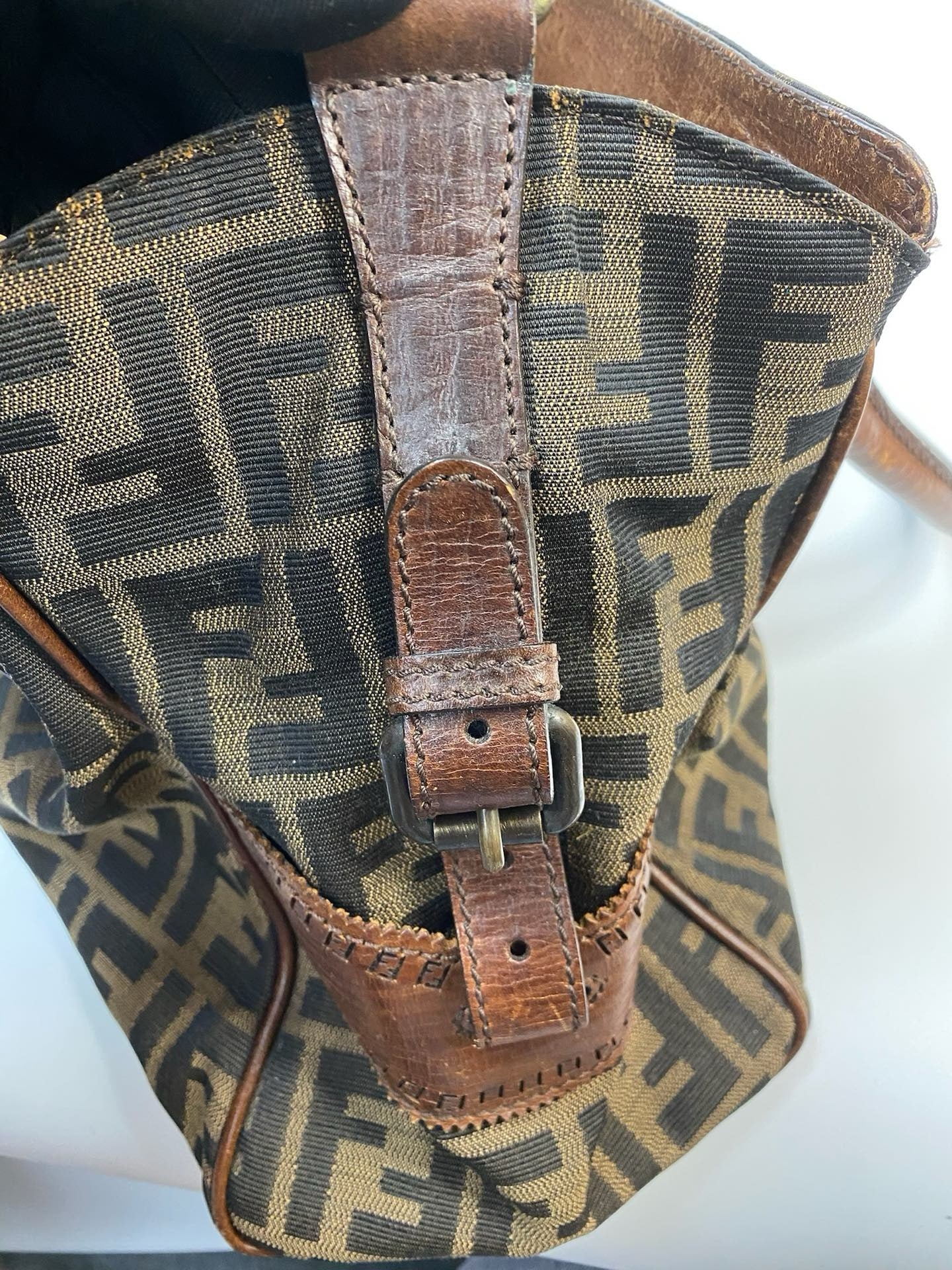 J2973 Fendi Tote Bag Zucca Du Jour Etniko Canvas | Pre-Owned Brown Zucca Canvas
