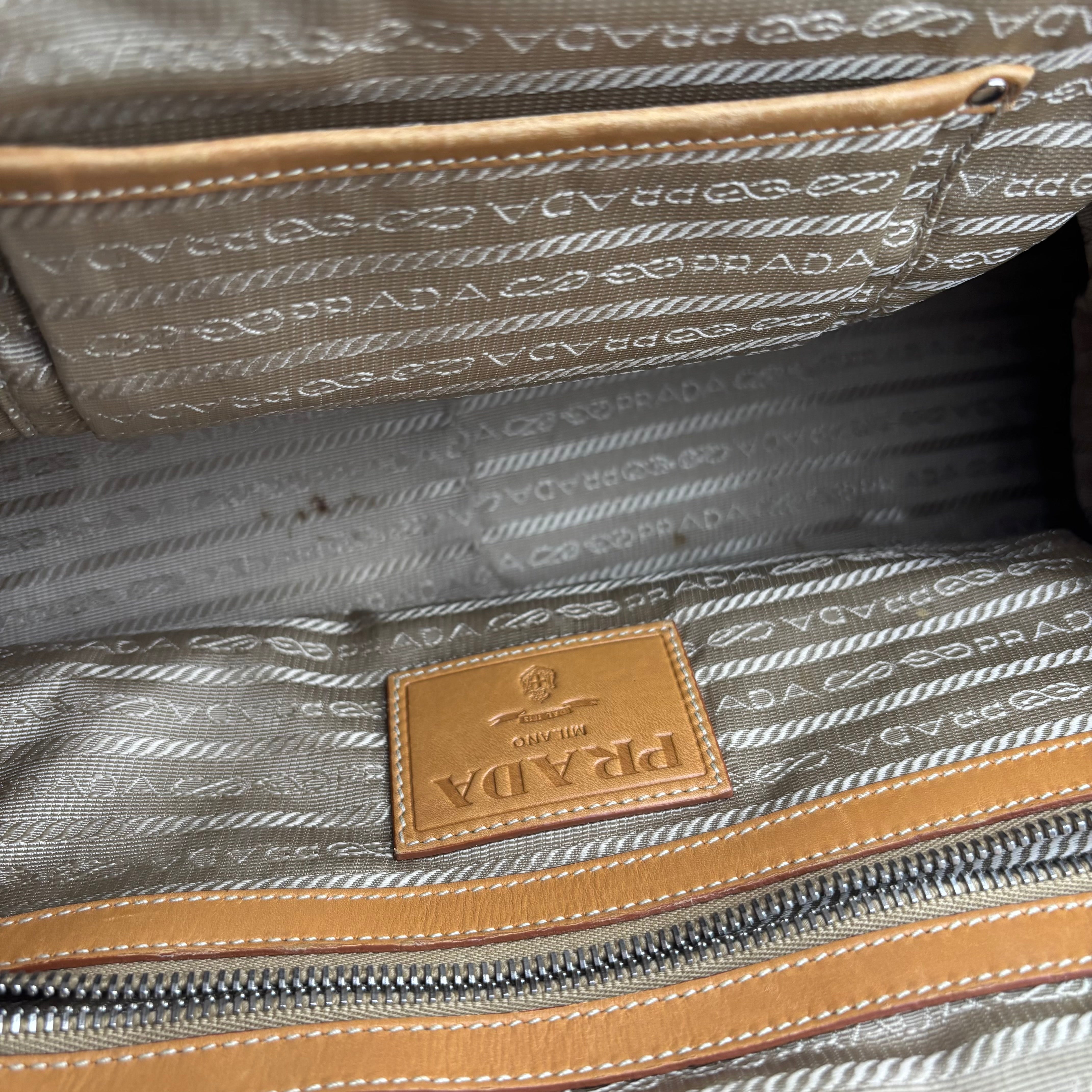 Prada En toile sac a main camel Top Handle Bag J3093 | Pre-Owned Excellent