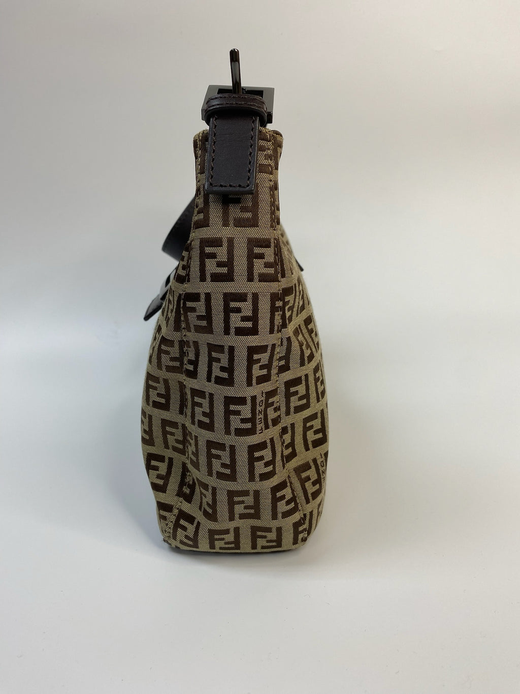J2950 Fendi Shoulder Bag Zucchino Cnavas Crossisant Hobo baguette | Pre-Owned Brown Canvas/Zucchino FF