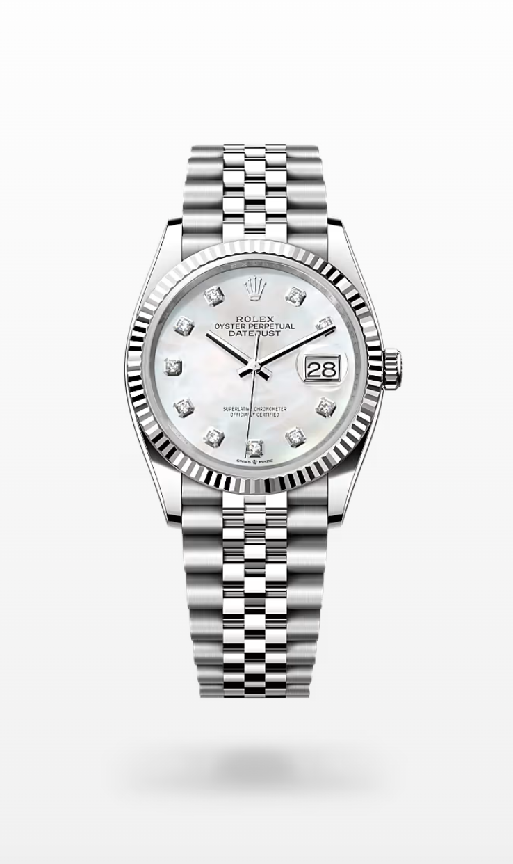 Rolex Datejust Mother Of Pearl Diamond Dial Jubilee 36mm 126234