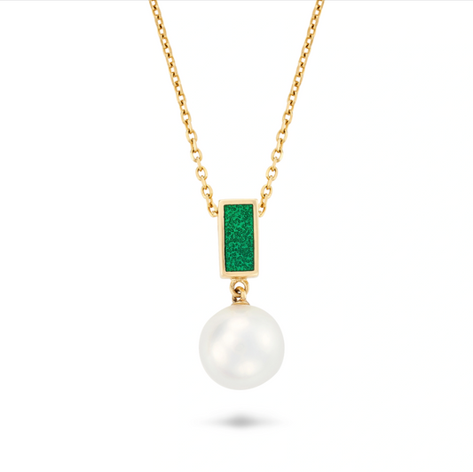 MIKIMOTO, A PEARL AND ENAMEL PENDANT NECKLACE