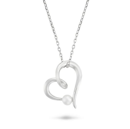 MIKIMOTO, A PEARL HEART PENDANT NECKLACE