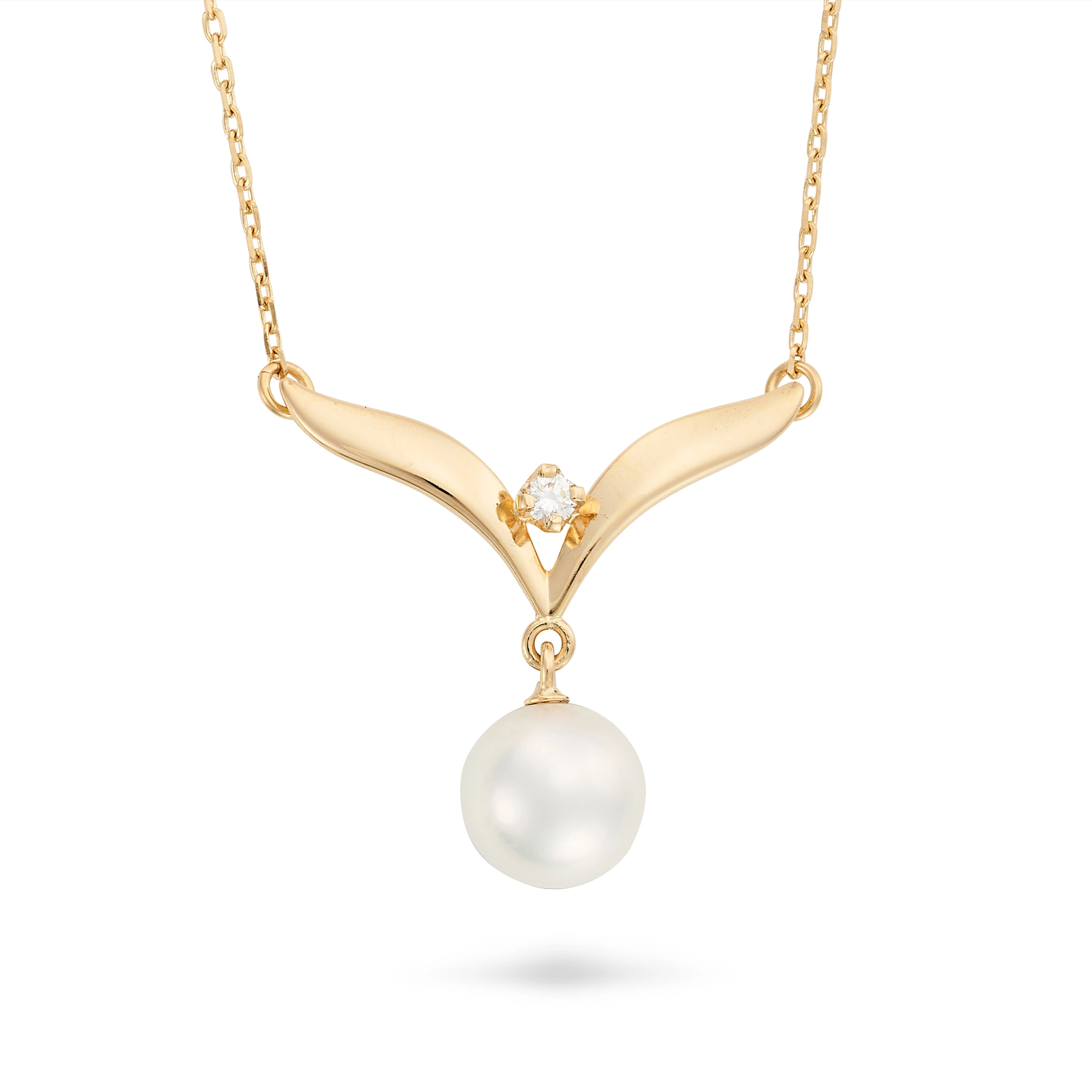 MIKIMOTO, A PEARL AND DIAMOND PENDANT NECKLACE