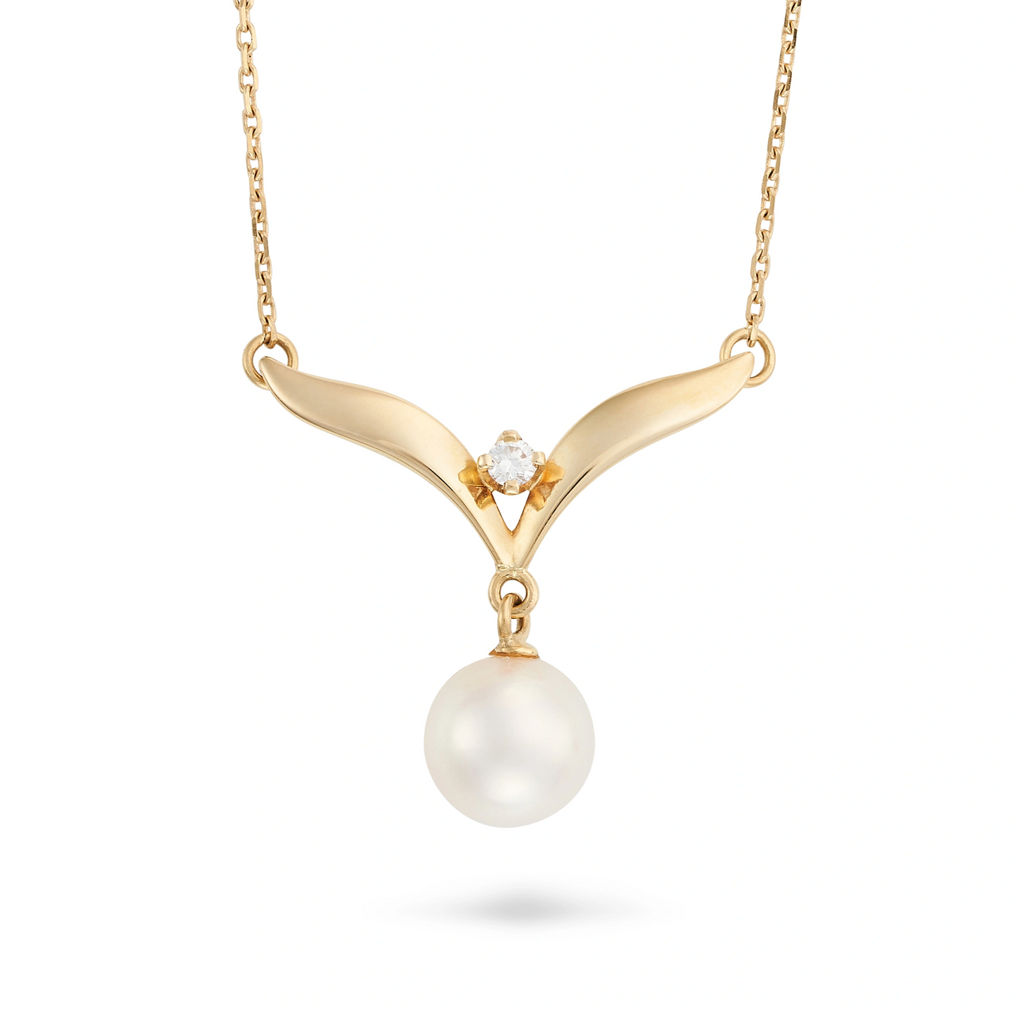 MIKIMOTO, A PEARL AND DIAMOND PENDANT NECKLACE