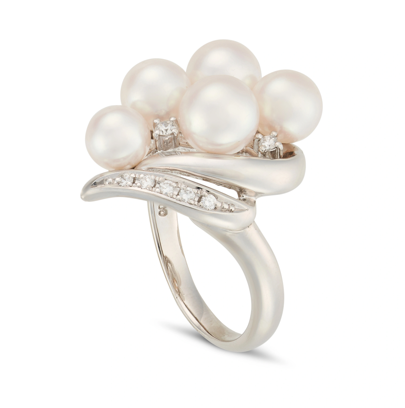 TASAKI, A PEARL AND DIAMOND DRESS RING