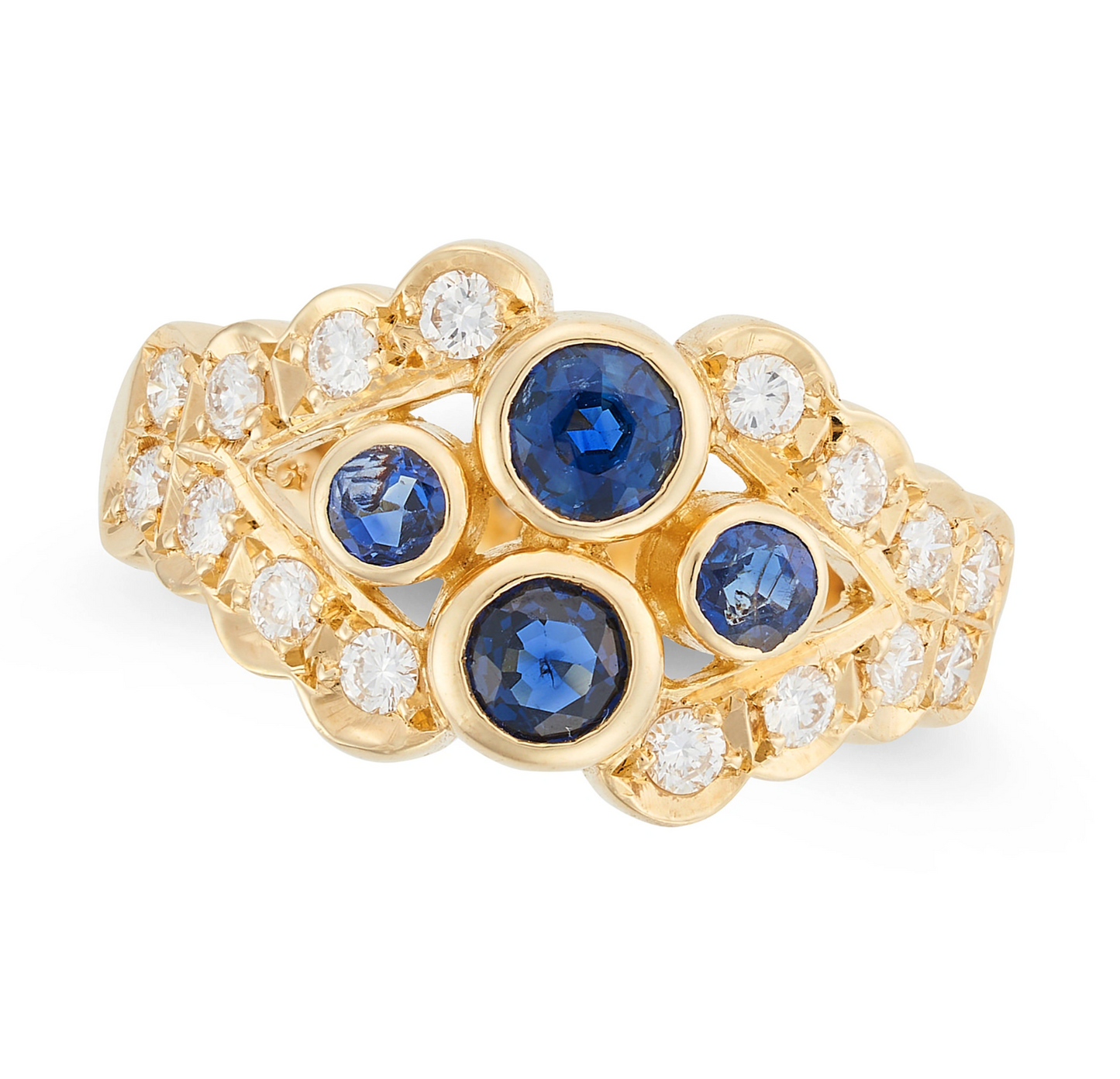 MIKIMOTO, A SAPPHIRE AND DIAMOND RING