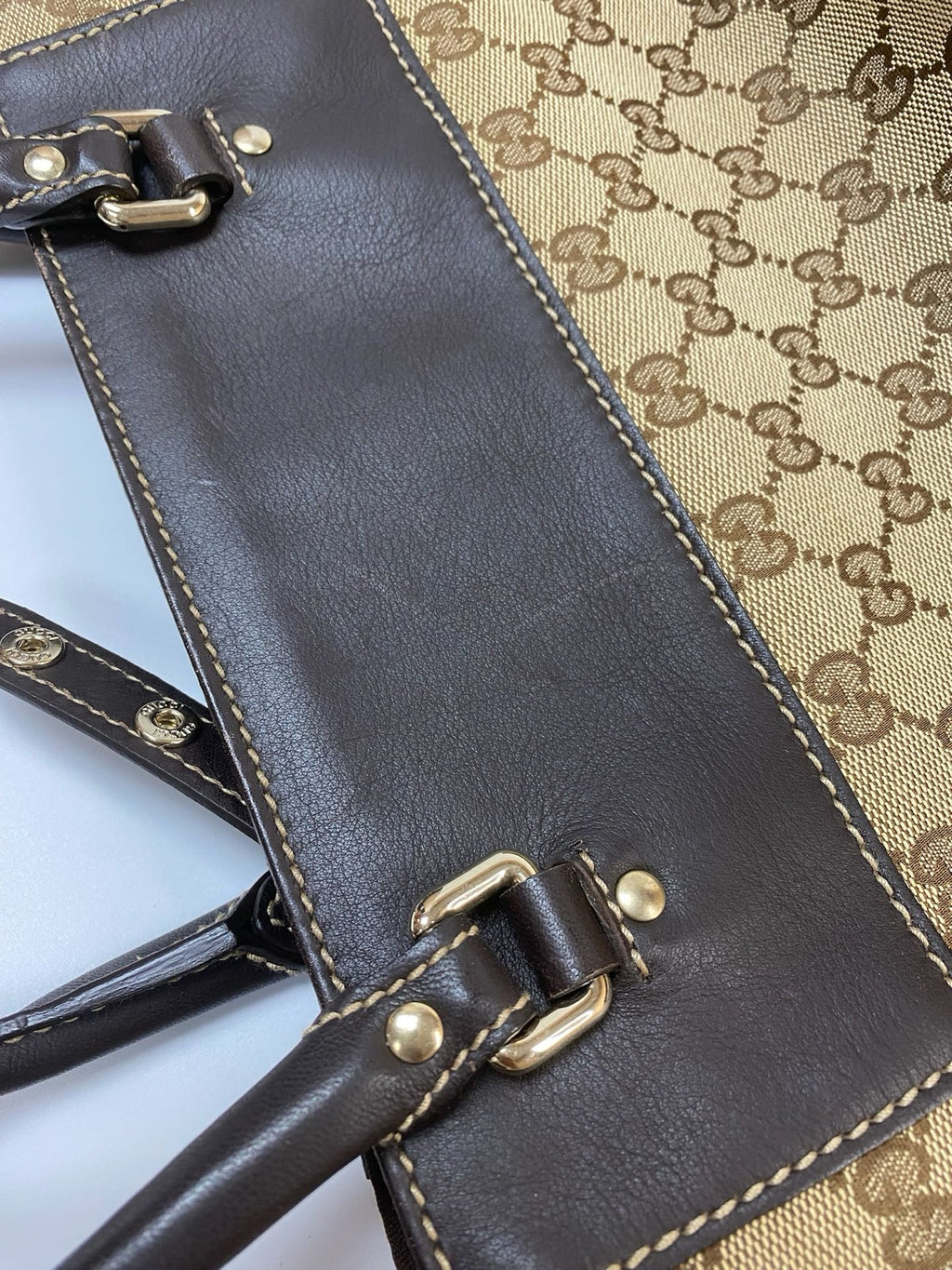 J2866 Gucci Tote Bag GG Canvas Trophy Tote Bag | Pre-Owned Canvas GG Monogram
