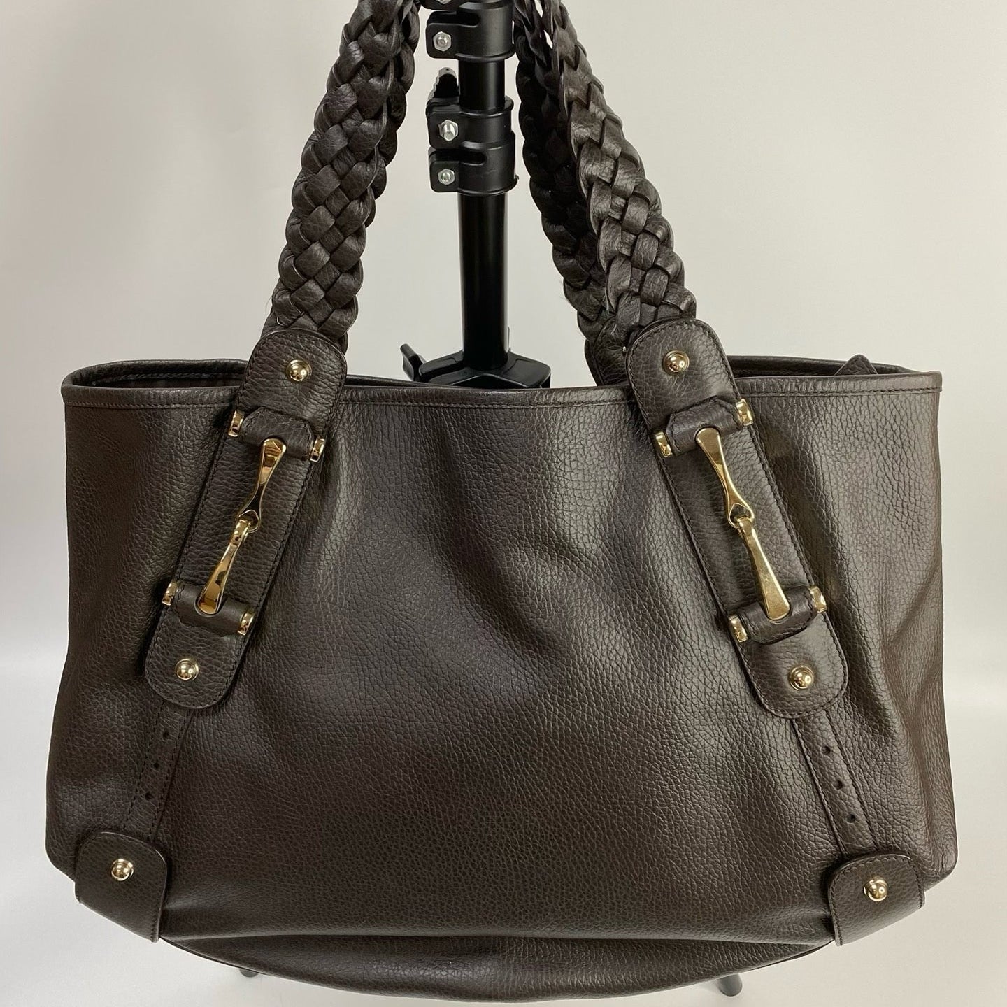 J2993 Gucci Shoulder Bag Calfskin Medium Pelham Shoulder Bag Dark Brown | Pre-Owned Dark Brown Leather
