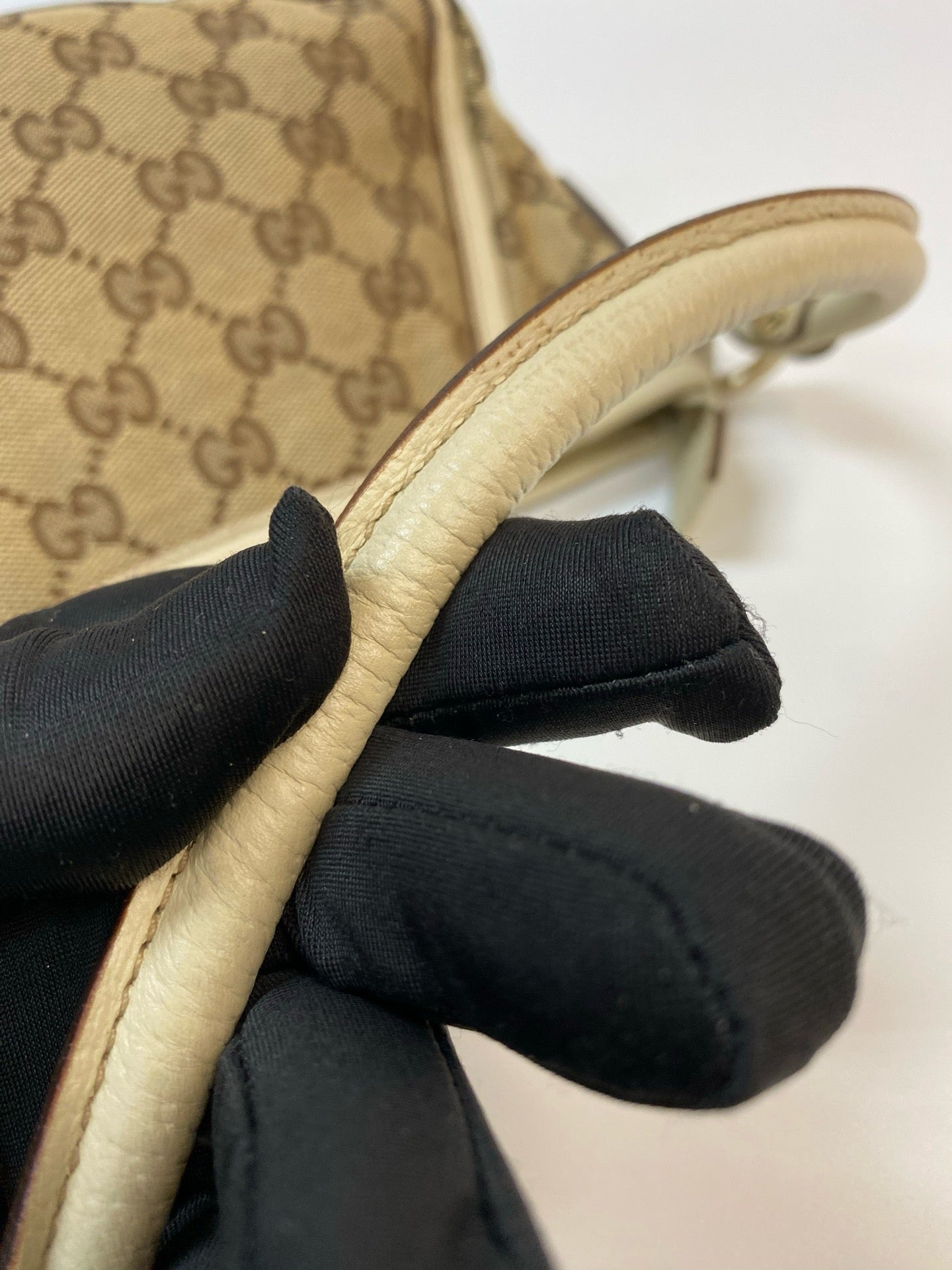 J2862 Gucci Shoulder Bag Monogram D Ring Shoulder Bag small | Pre-Owned Brown Canvas/Monogram