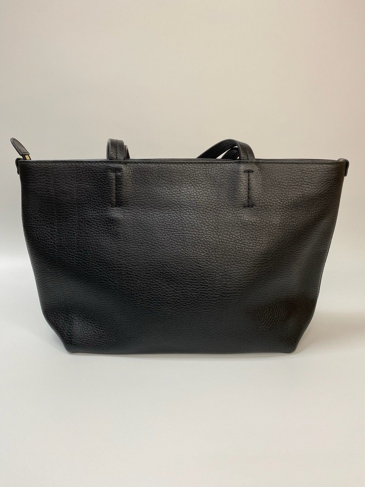 J2957 Ferragamo Tote Bag Salvatore Ferragamo Bice Small Black Leather Tote | Pre-Owned Black Leather