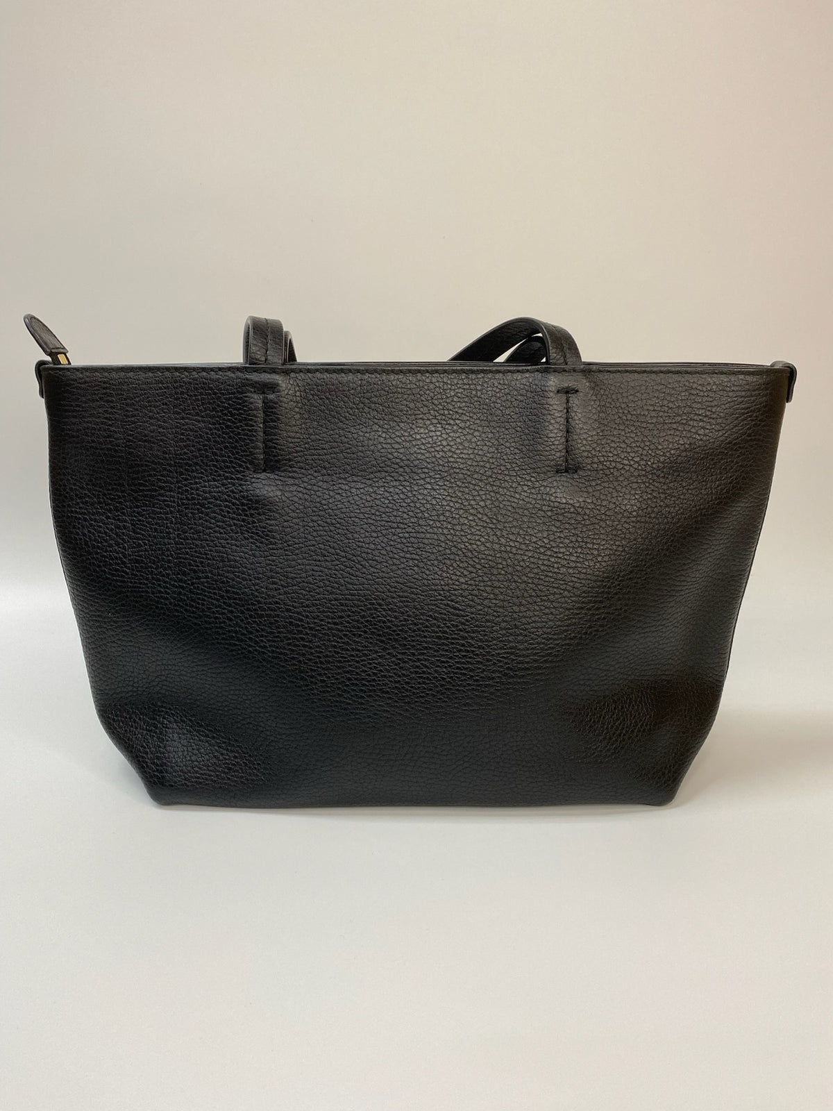 J2957# Ferragamo Tote Bag Salvatore Ferragamo Bice Small Black Leather Tote | Pre-Owned Black Leather