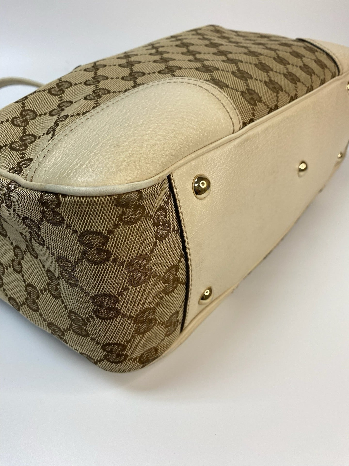 J2867 Gucci Tote Bag GG Canvas Princy Tote Bag with Ribbon | Pre-Owned Canvas GG Monogram