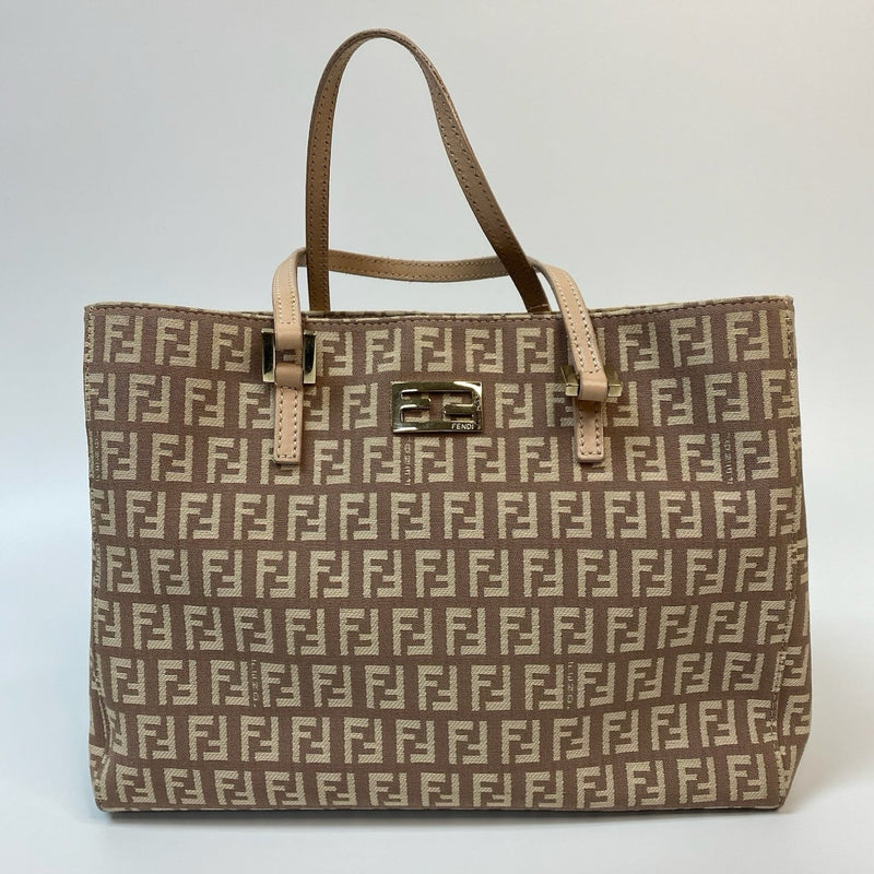 J2972 Fendi Tote Bag Pink Zucchino Canvas | Pre-Owned Pink Zucchino Canvas