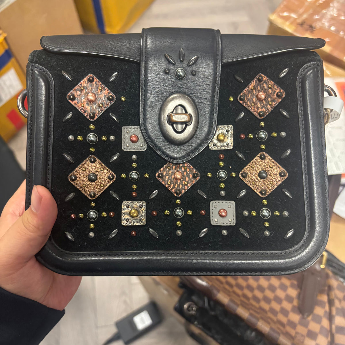 J2156# Shoulder bag Coach Black leather