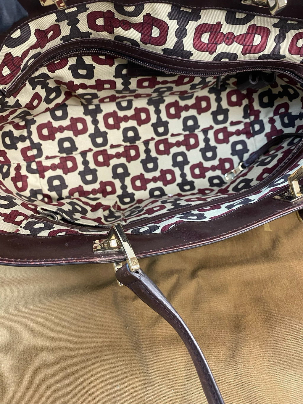 J2989 Gucci Tote Bag Guccissima Large Punch Tote Chocolate Brown | Pre-Owned Like New Chocolate Brown Canvas Guccissima