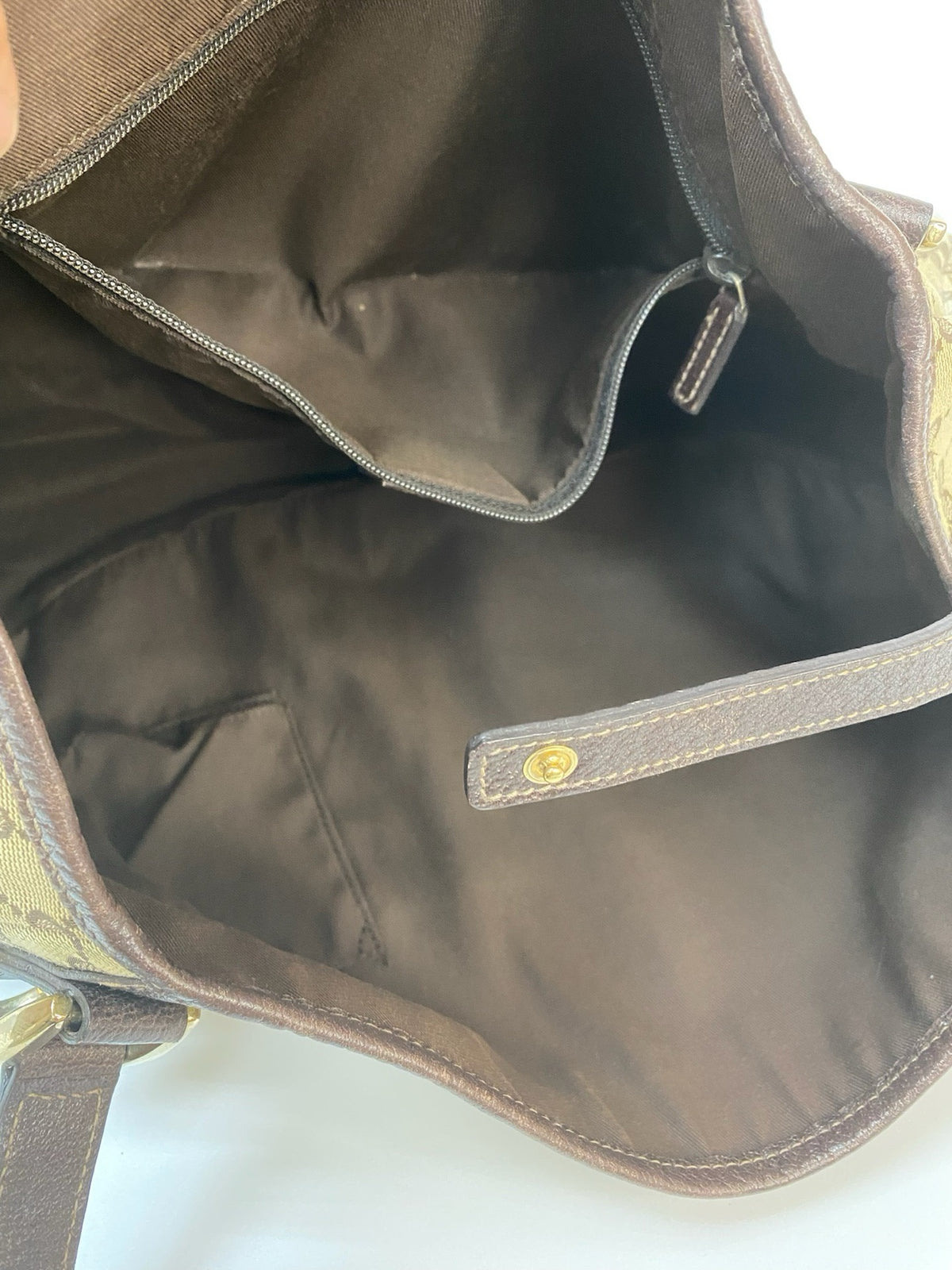 J2872 Gucci Shoulder Bag Monogram Abbey Shoulder Bsg Brown | Pre-Owned Brown Canvas/Monogram