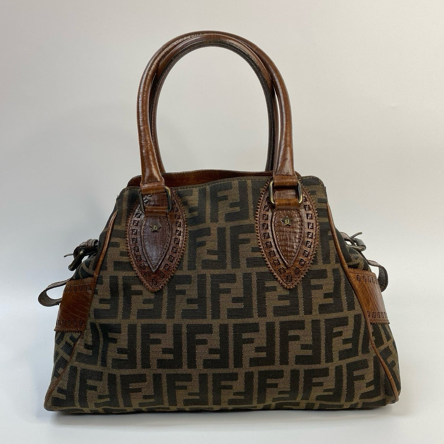 J2973 Fendi Tote Bag Zucca Du Jour Etniko Canvas | Pre-Owned Brown Zucca Canvas