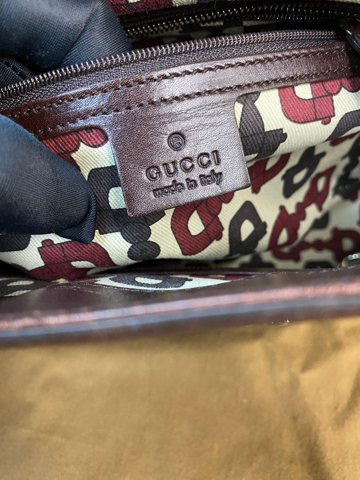 J2989 Gucci Tote Bag Guccissima Large Punch Tote Chocolate Brown | Pre-Owned Like New Chocolate Brown Canvas Guccissima