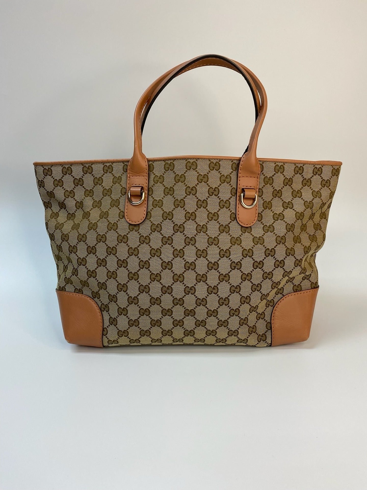 J2992 Gucci Tote Bag Canvas Heart Bit Satchel Tote | Pre-Owned Canvas