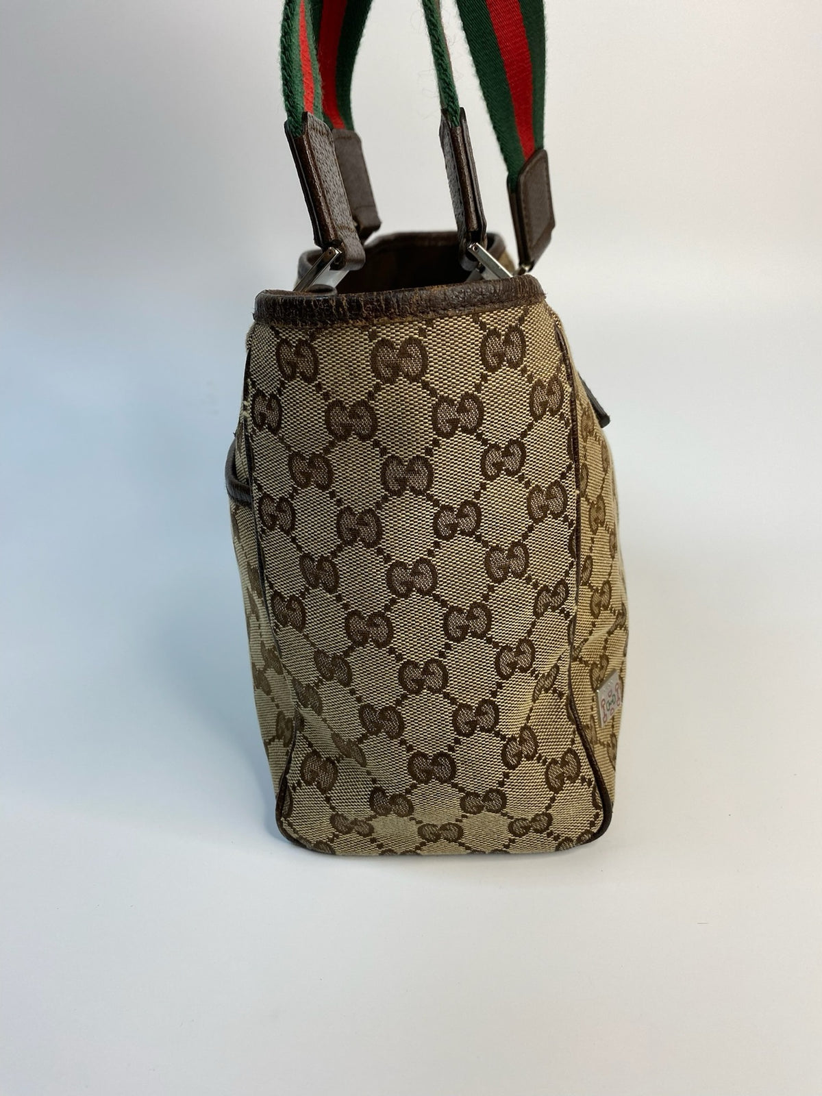 J1117 Gucci Tote Bag Sherry Line Canvas Tote Bag | Pre-Owned Excellent Canvas Sherry Line