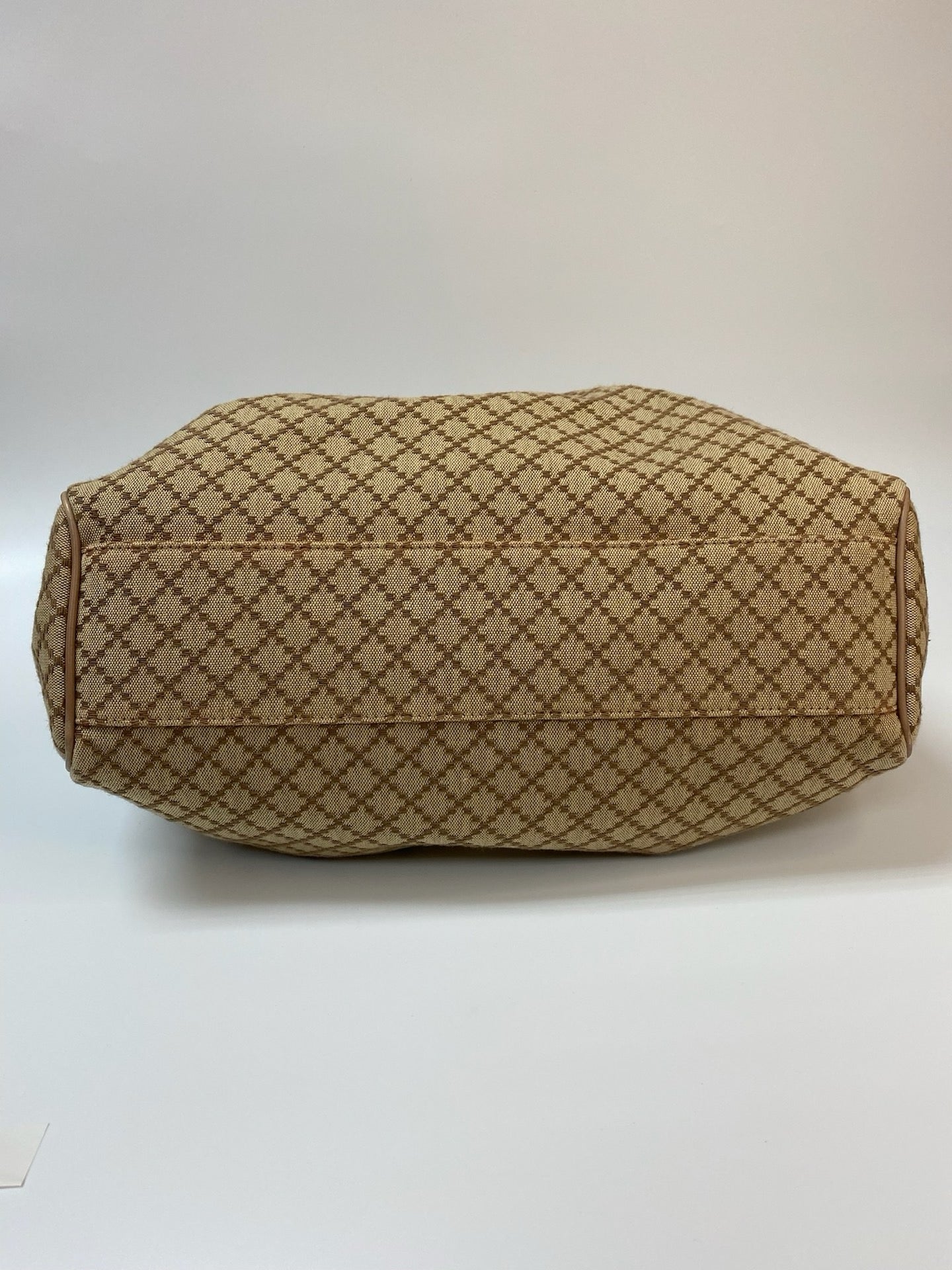 J2879 Gucci Top Handle Bag Diamante Canvas Sukeyy Tote | Pre-Owned Brown Canvas/Diamante