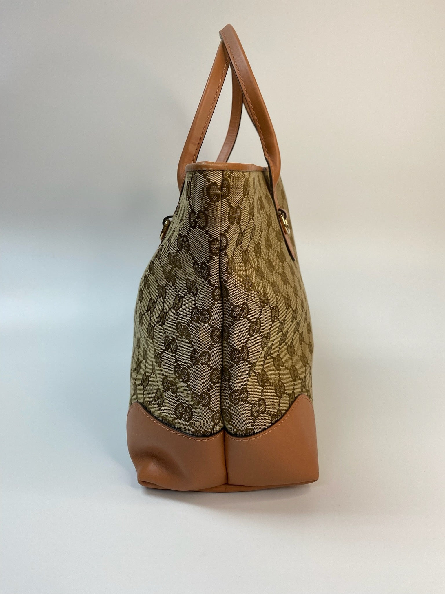 J2992 Gucci Tote Bag Canvas Heart Bit Satchel Tote | Pre-Owned Canvas