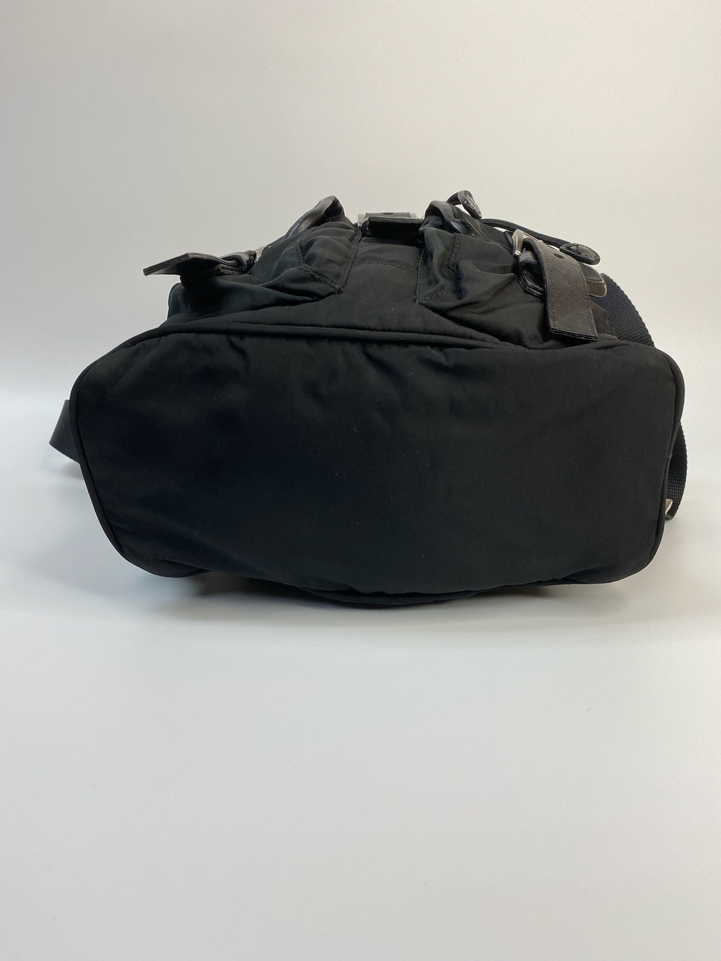 J2969# Prada Backpack Black Nylon Backpack | Pre-Owned Black Plain Nylon