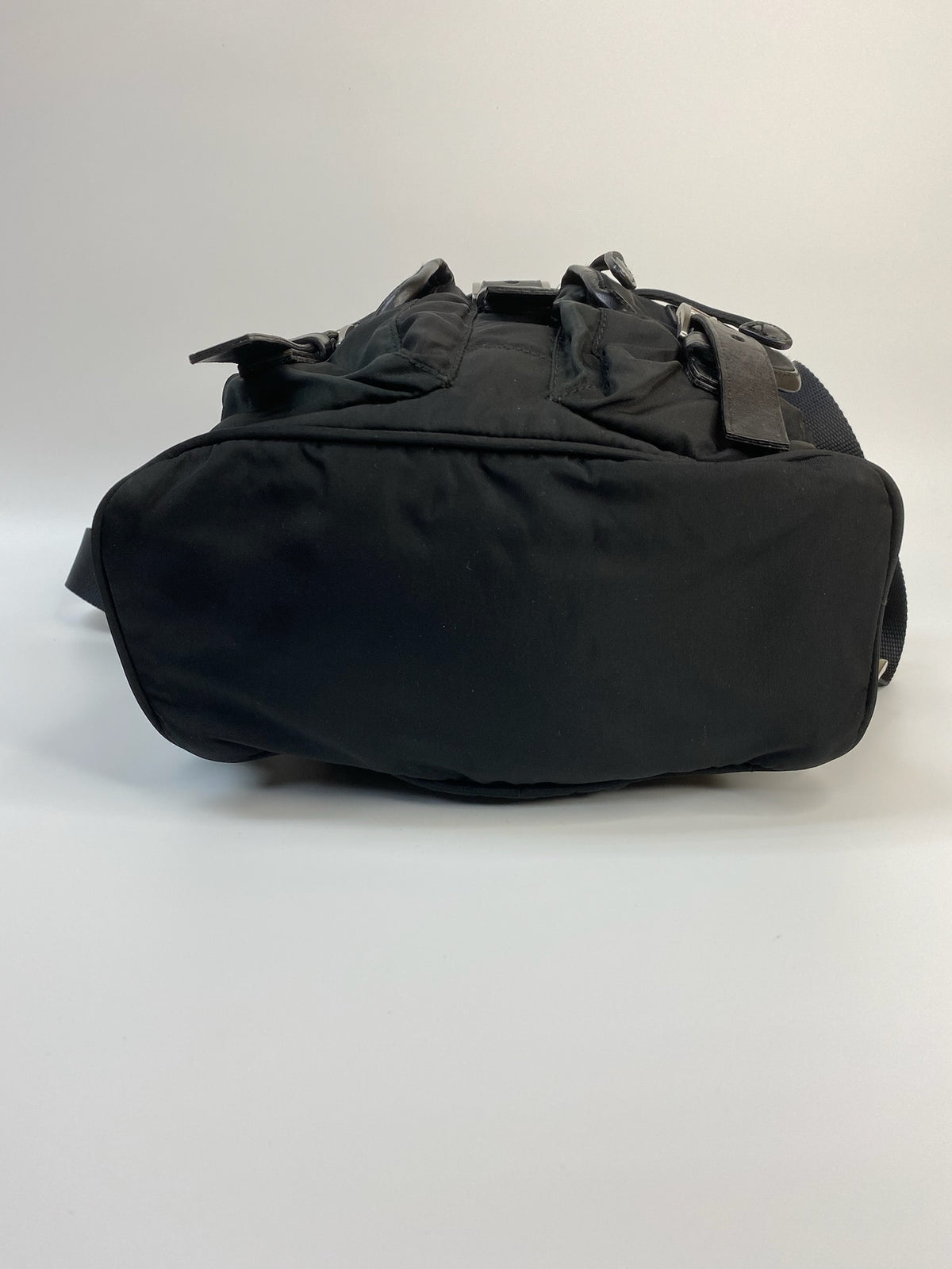 J2969# Prada Backpack Black Nylon Backpack | Pre-Owned Black Plain Nylon
