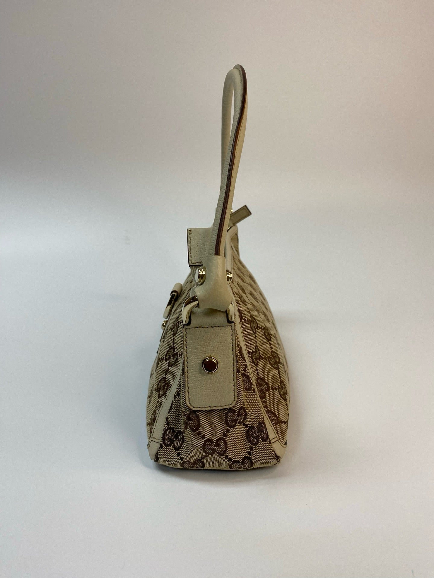 J2862 Gucci Shoulder Bag Monogram D Ring Shoulder Bag small | Pre-Owned Brown Canvas/Monogram