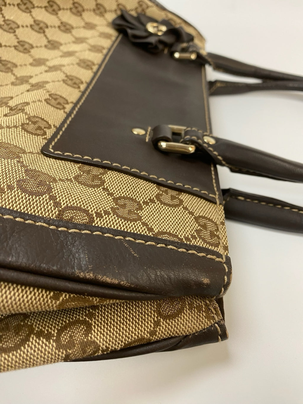 J2866 Gucci Tote Bag GG Canvas Trophy Tote Bag | Pre-Owned Canvas GG Monogram