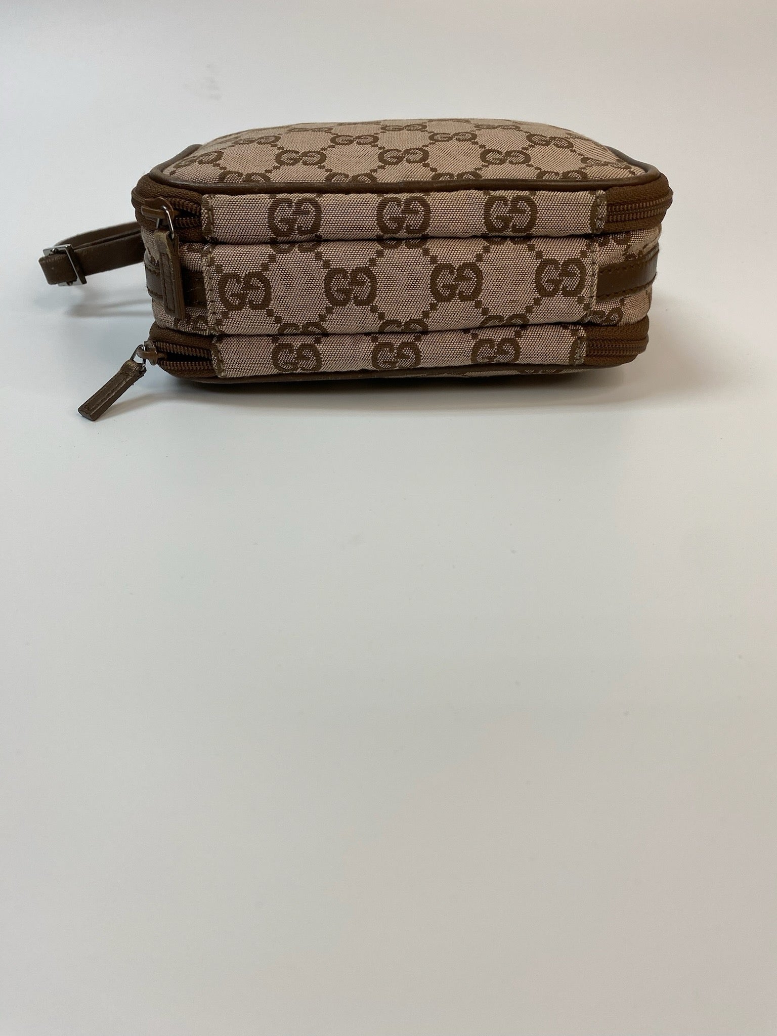 J2994 Gucci Shoulder Bag GG Canvas Mini Double-zip Pochette | Pre-Owned Canvas GG