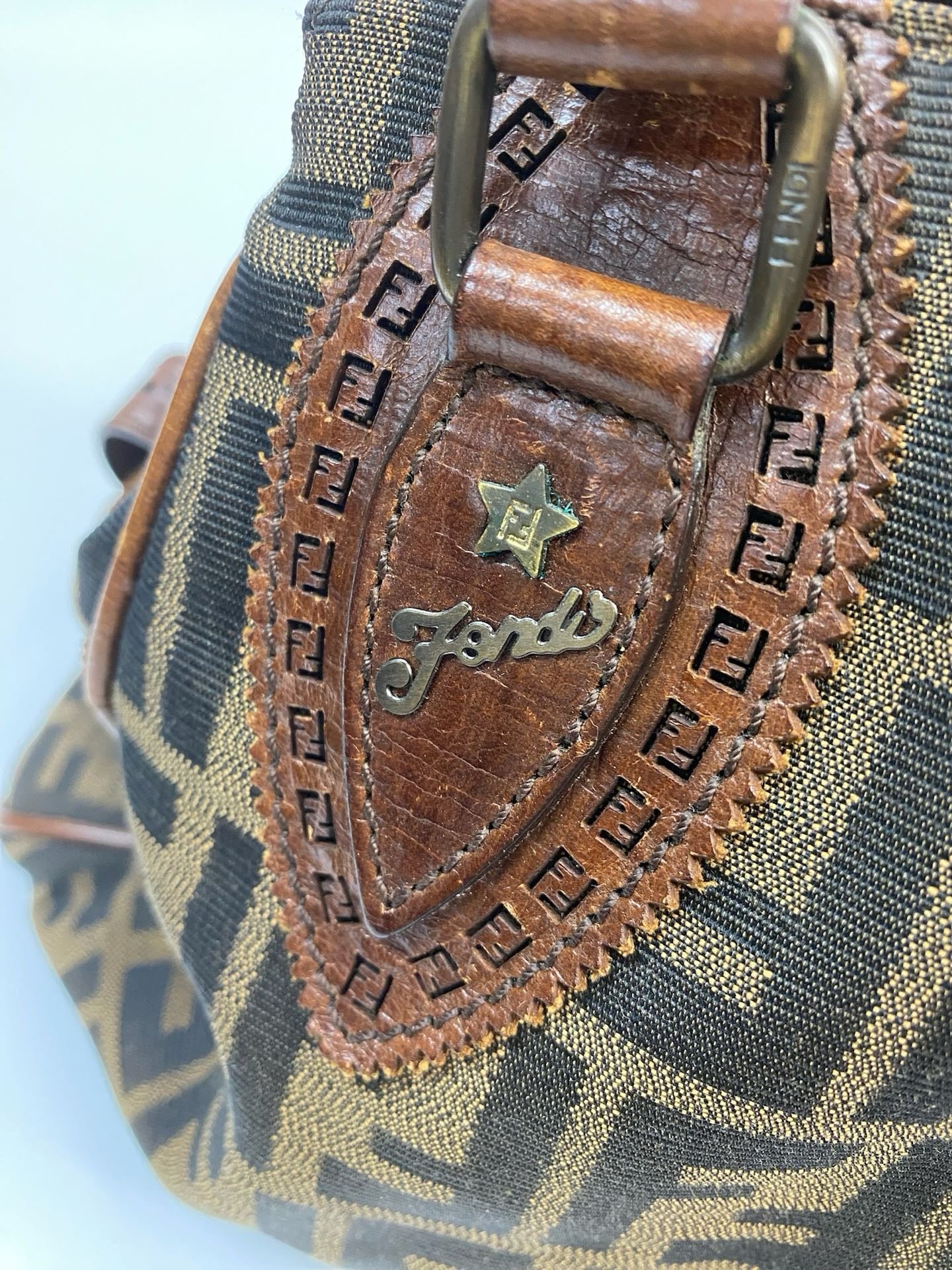 J2973 Fendi Tote Bag Zucca Du Jour Etniko Canvas | Pre-Owned Brown Zucca Canvas
