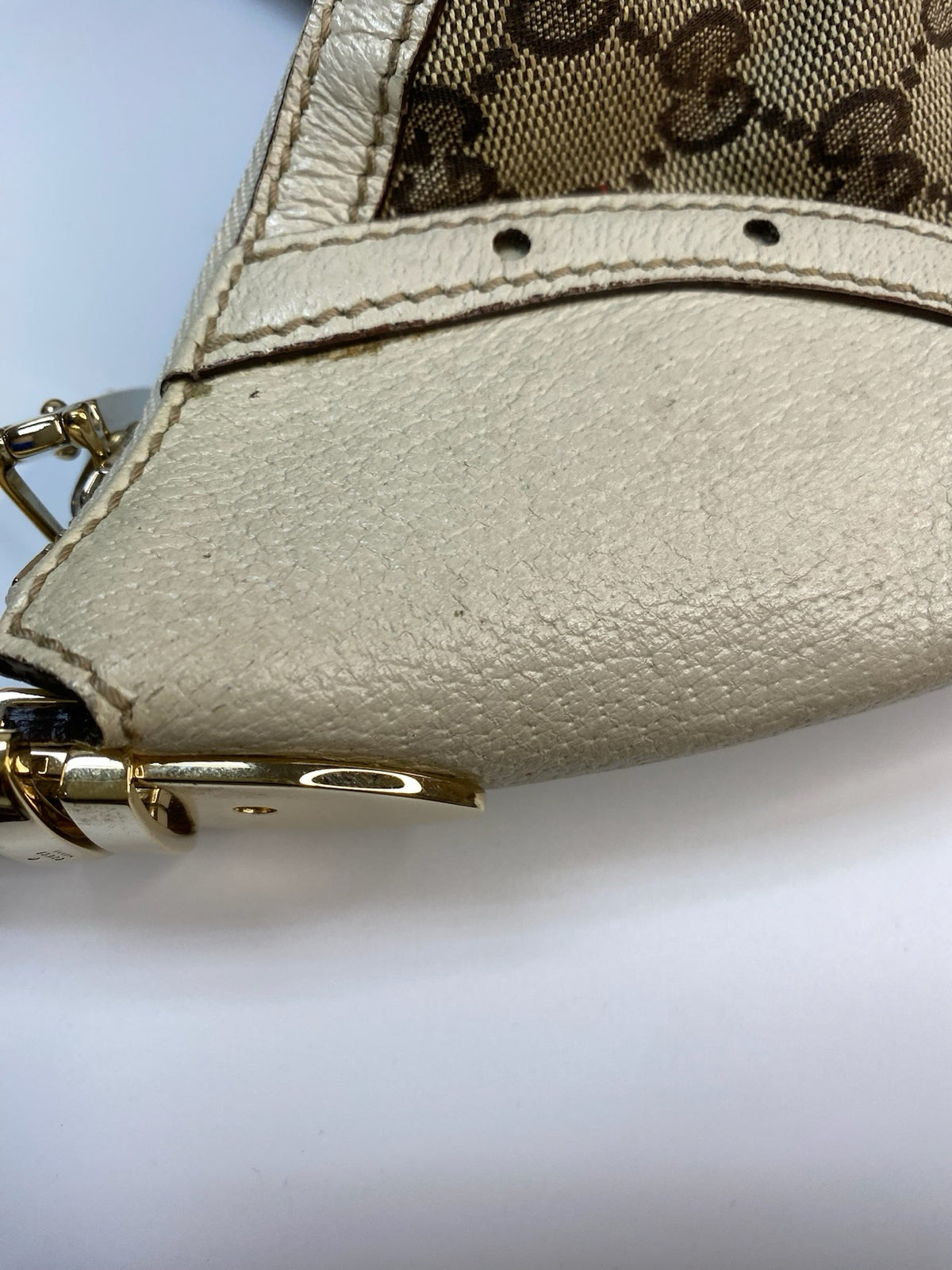J2877 Gucci Shoulder Bag Monogram Large Crossiant Hobo Bag | Pre-Owned Brown Canvas/Monogram