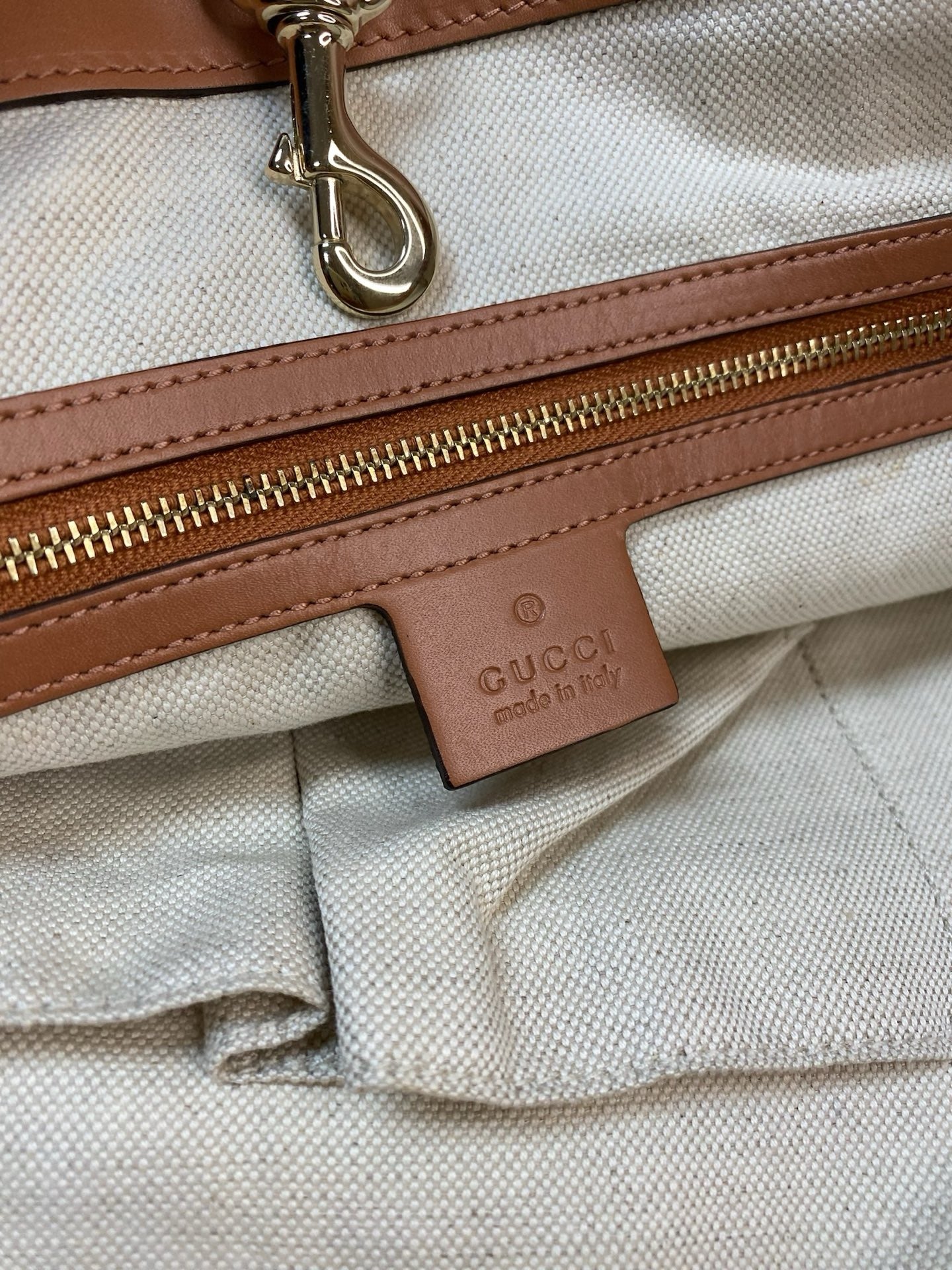 J2992 Gucci Tote Bag Canvas Heart Bit Satchel Tote | Pre-Owned Canvas