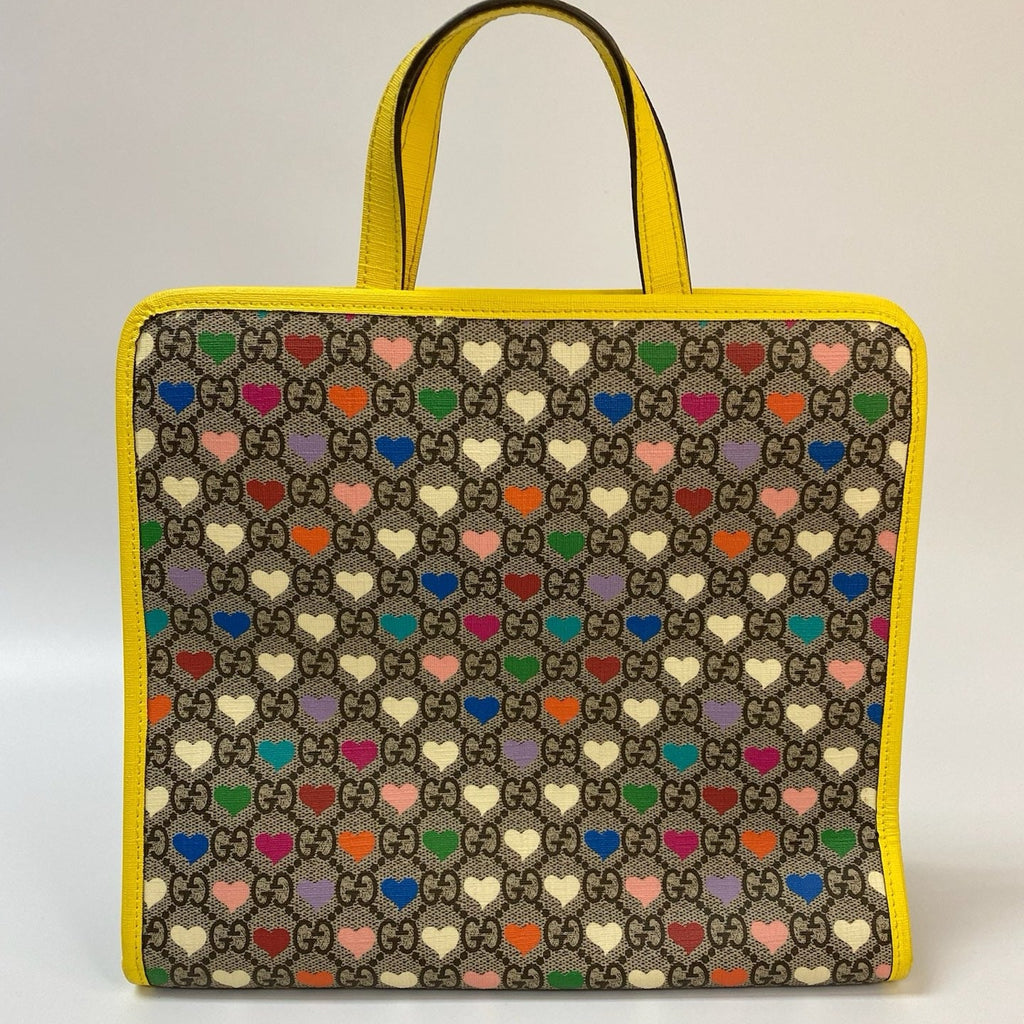 J1114# Gucci Top Handle Bag GG Supreme Heart Children's handbag | Pre-Owned Very Good Canvas GG Supreme