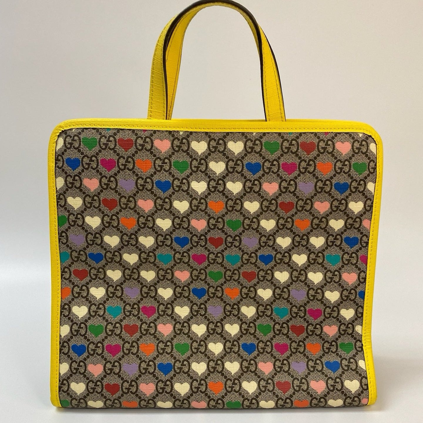 J1114 Gucci Top Handle Bag GG Supreme Heart Children's handbag | Pre-Owned Very Good Canvas GG Supreme