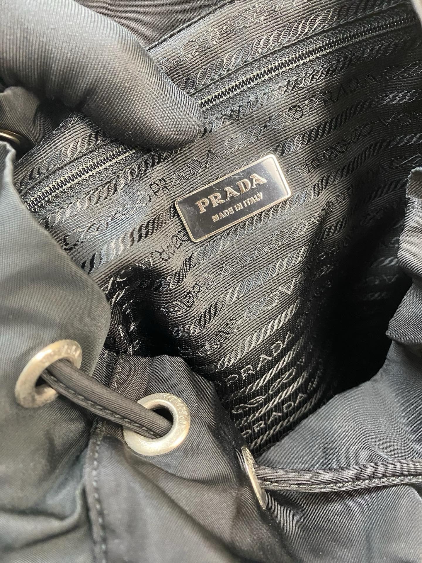 J2969 Prada Backpack Black Nylon Backpack | Pre-Owned Black Plain Nylon